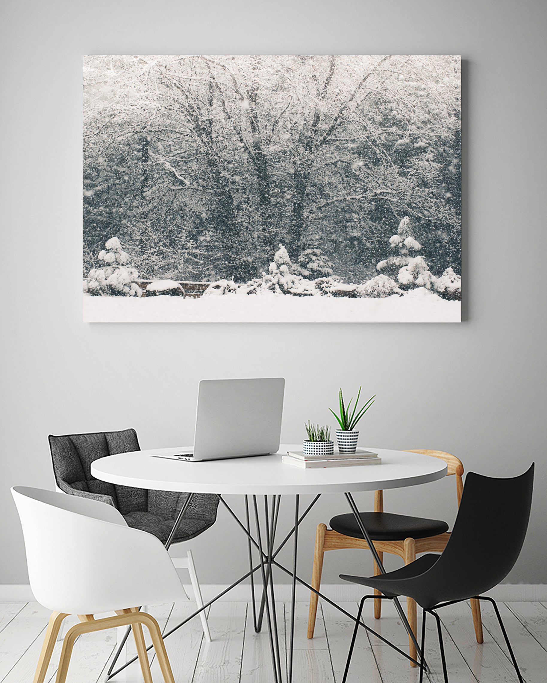 Snowfall in the Forest by Arlene Carley on GIANT ART - green photo manipulation