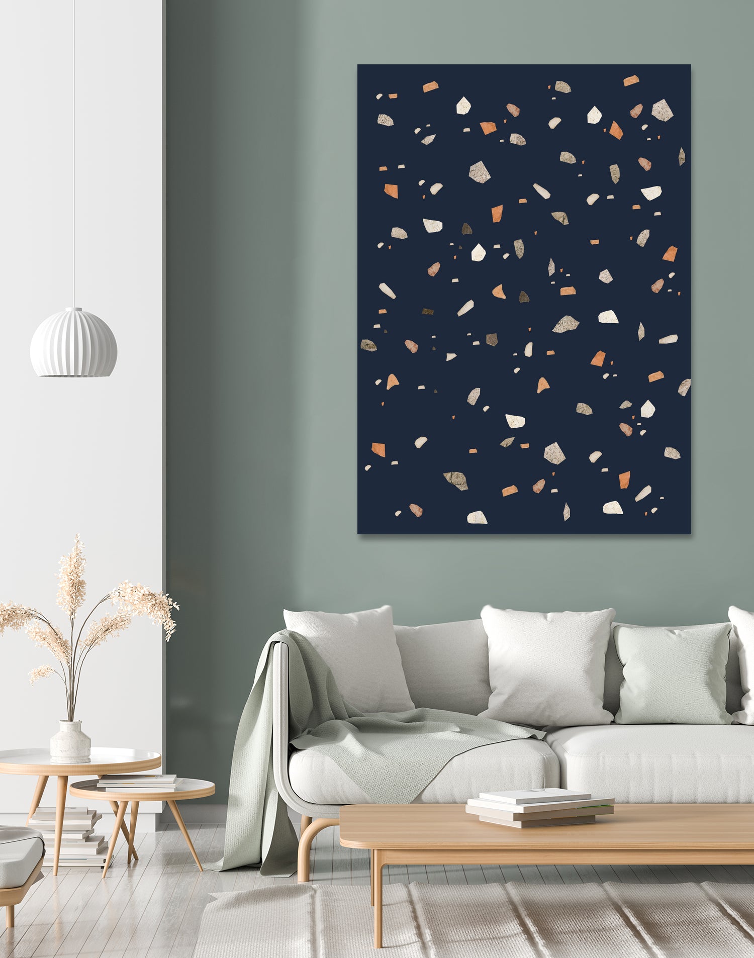 Midnight Navy Terrazzo #1 #decor #art by Anita & Bella Jantz on GIANT ART - blue digital drawing