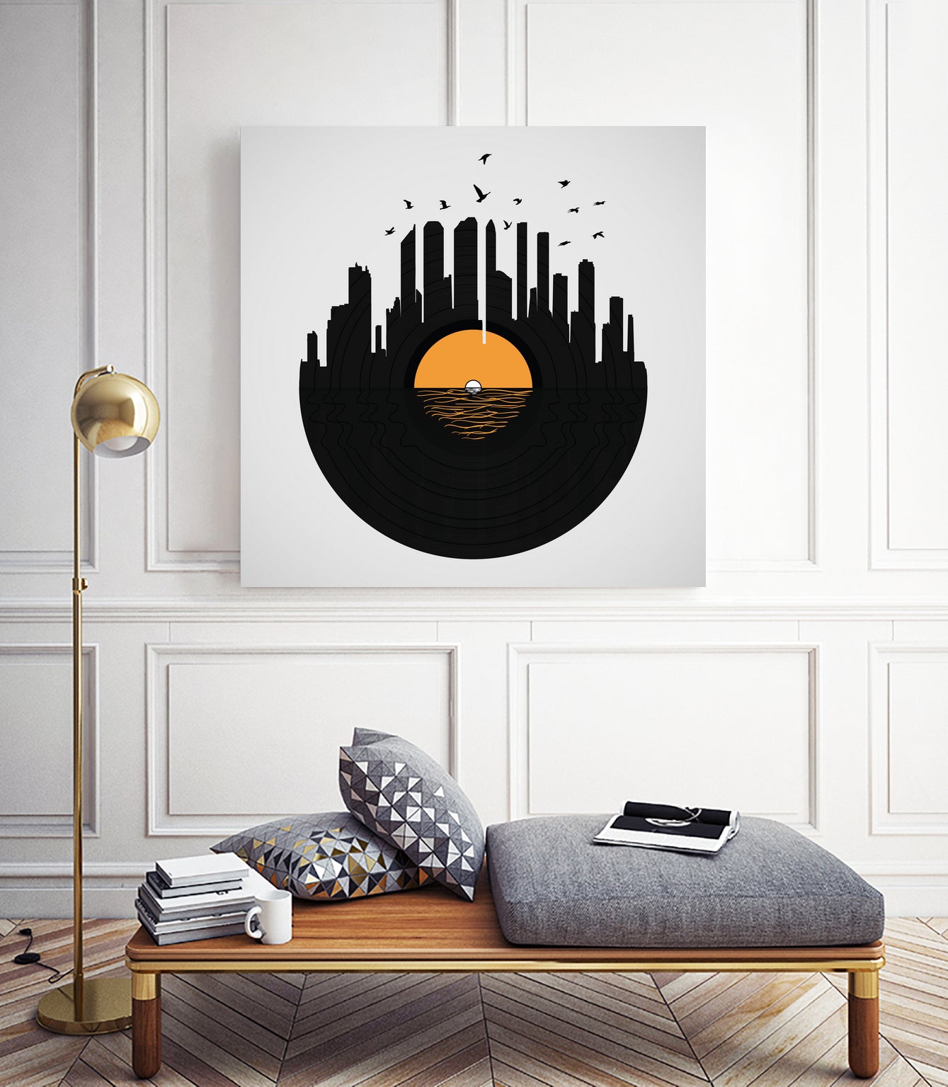 Vinyl City by Yuri Chagas Lobo on GIANT ART - black vector illustration