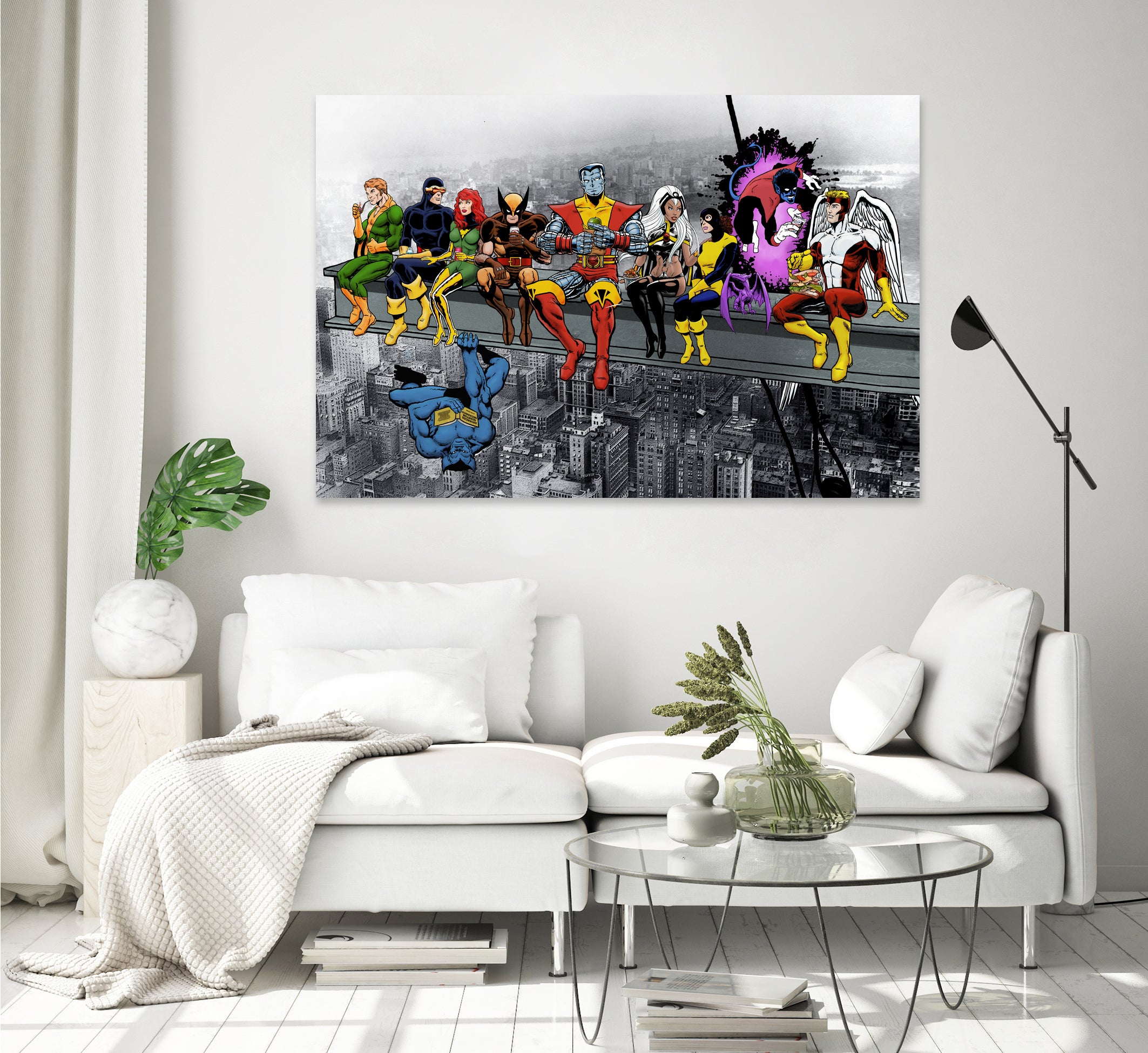 Mutant Lunch Atop A Skyscraper by Dan Avenell on GIANT ART - gray digital painting