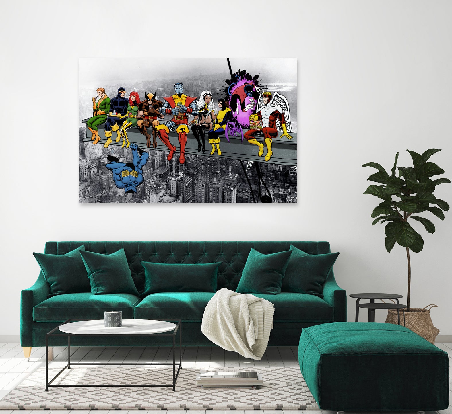 Mutant Lunch Atop A Skyscraper by Dan Avenell on GIANT ART - gray digital painting