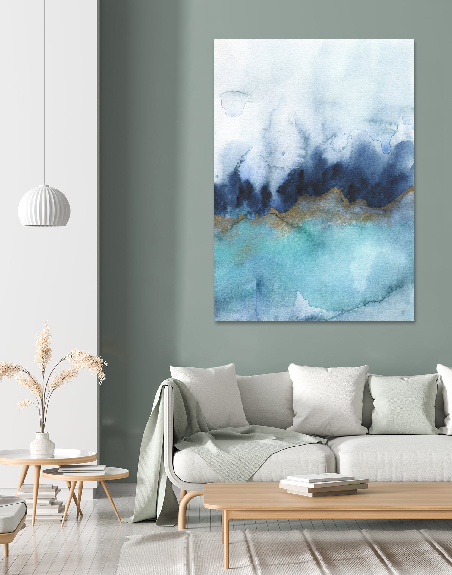 mystic abstract watercolor by Jen Merli on GIANT ART - blue mixed media