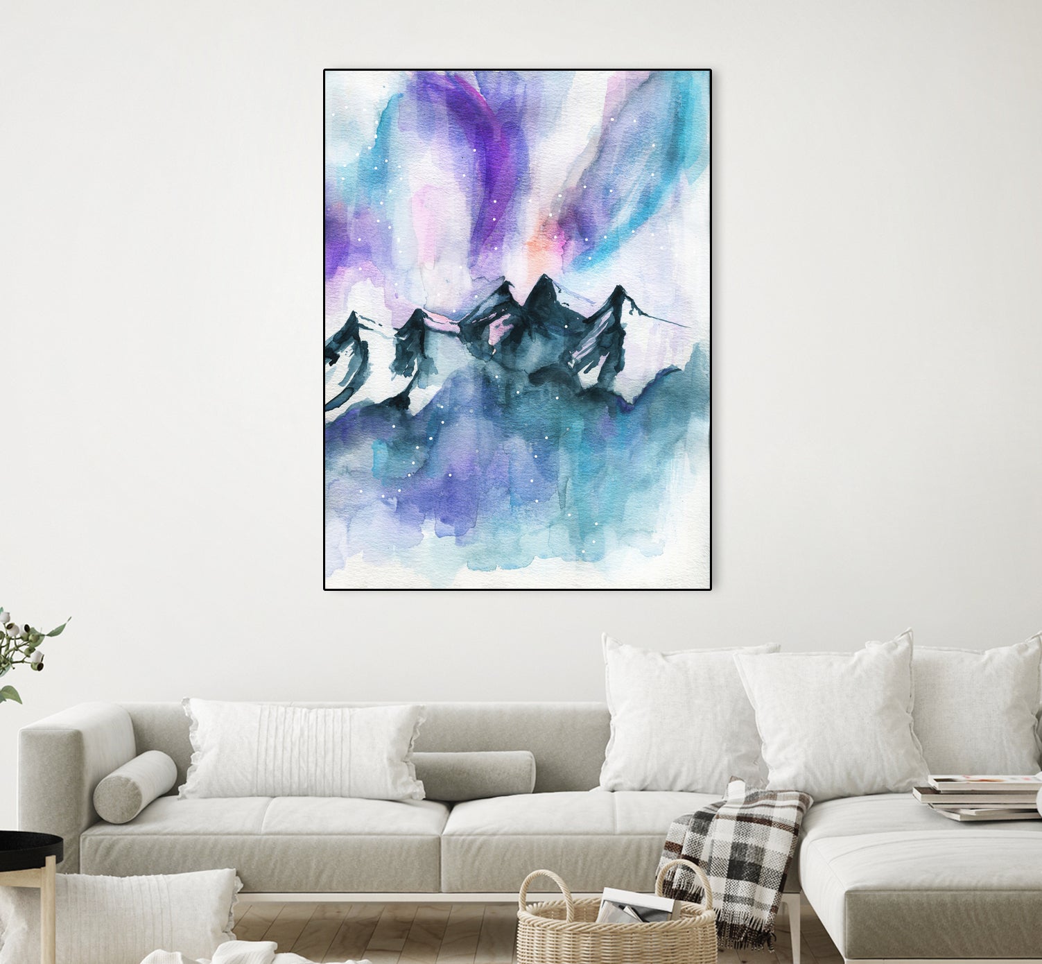 Mountain Magic Watercolor by Jen Merli on GIANT ART - blue mixed media
