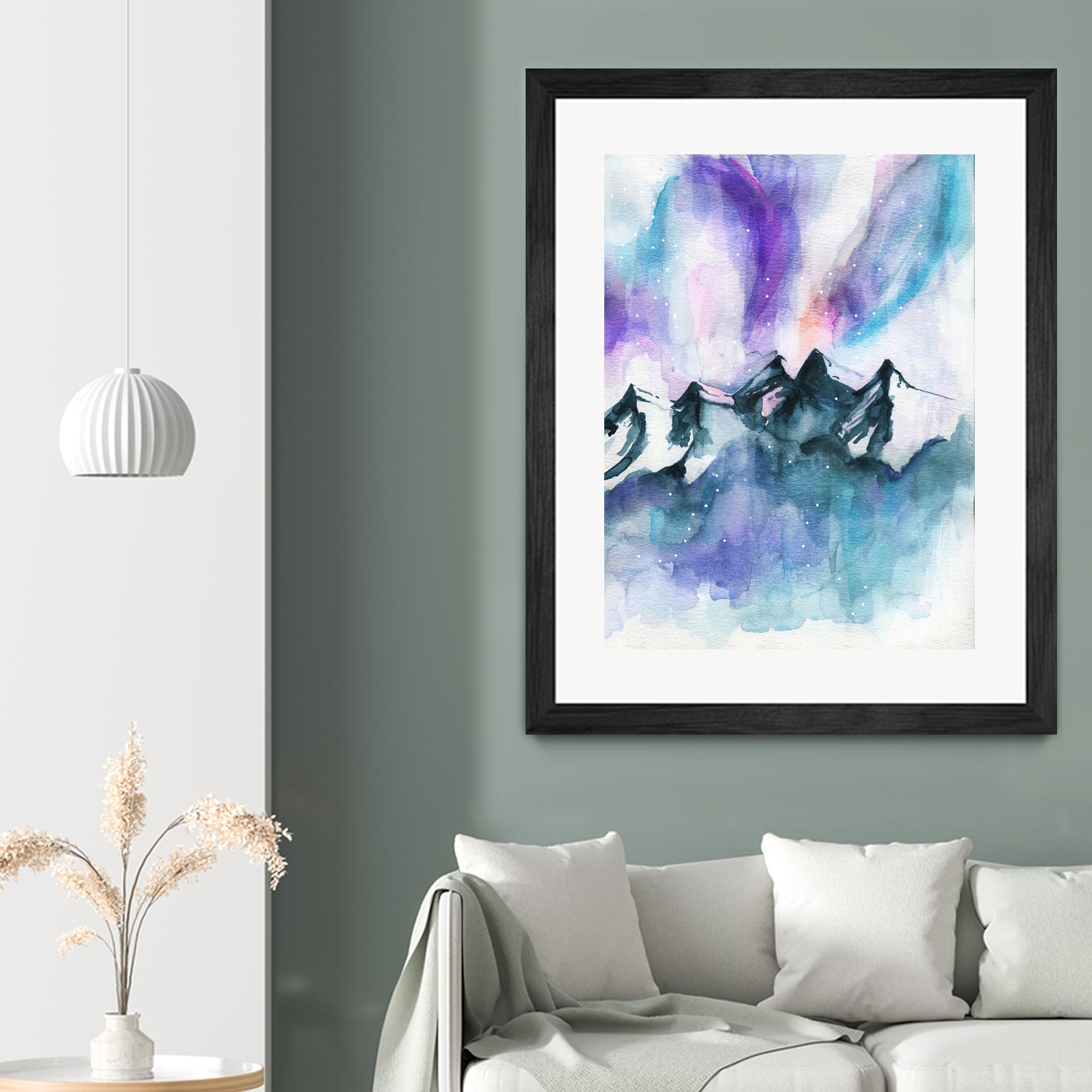 Mountain Magic Watercolor by Jen Merli on GIANT ART - blue mixed media