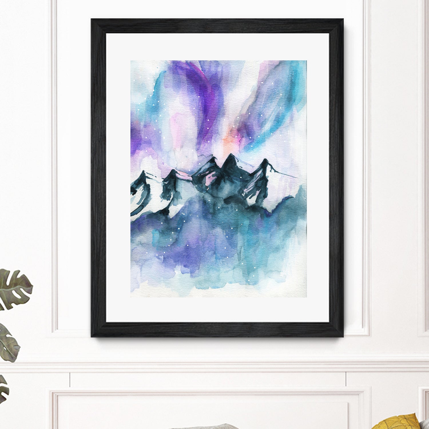 Mountain Magic Watercolor by Jen Merli on GIANT ART - blue mixed media