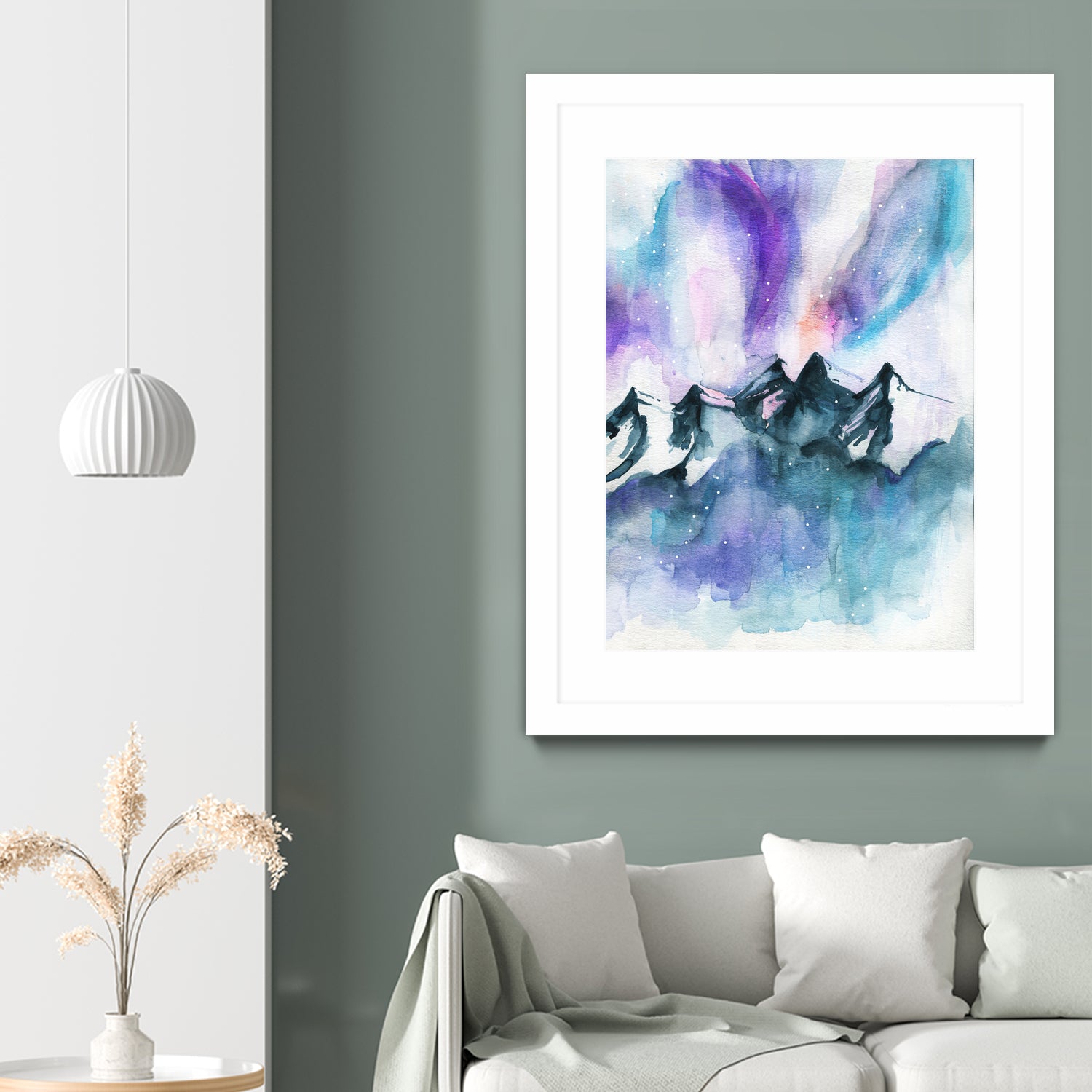 Mountain Magic Watercolor by Jen Merli on GIANT ART - blue mixed media