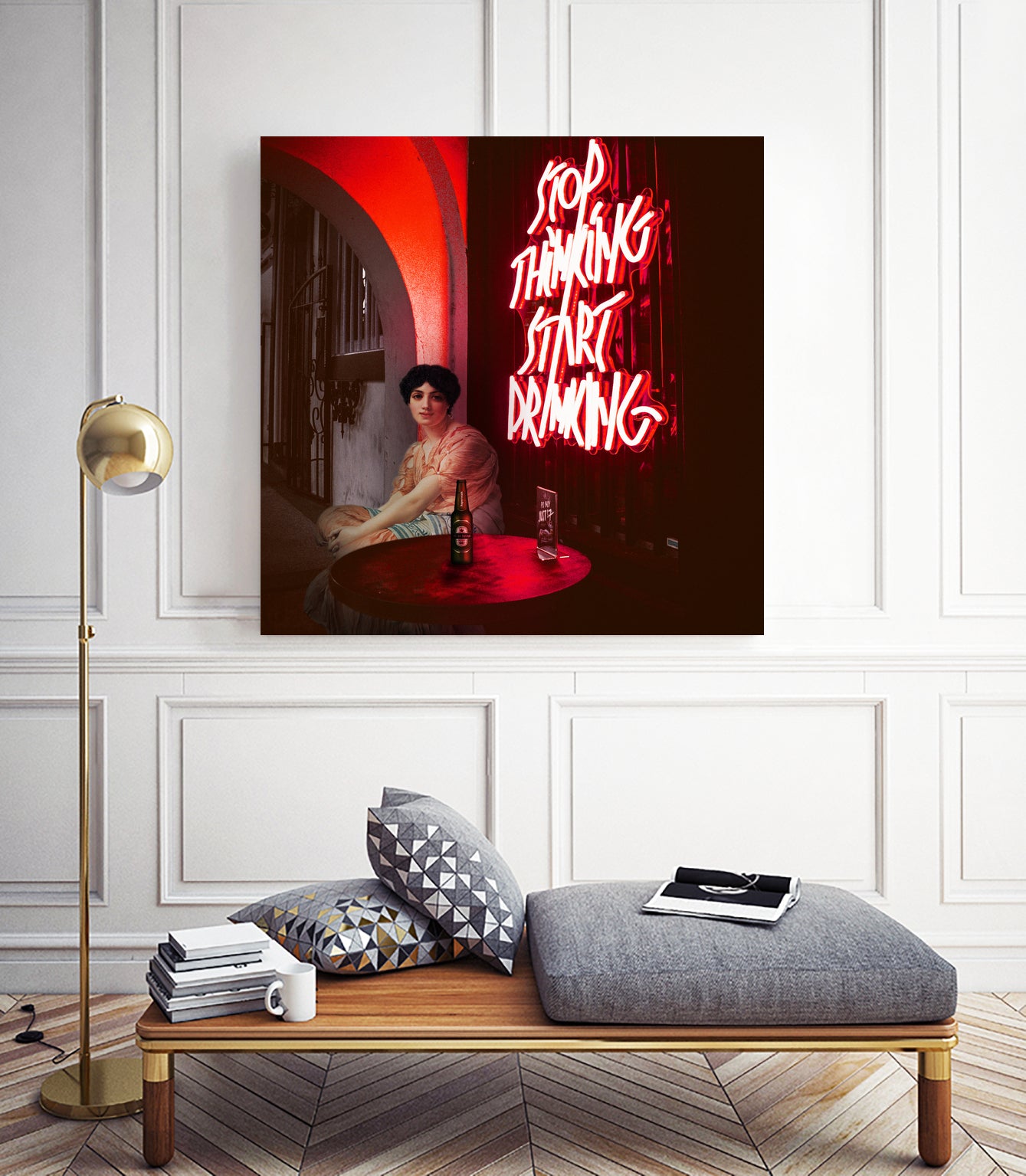 Stop Thinking, Start Drinking! by Mehmet Geren on GIANT ART - red photo manipulation