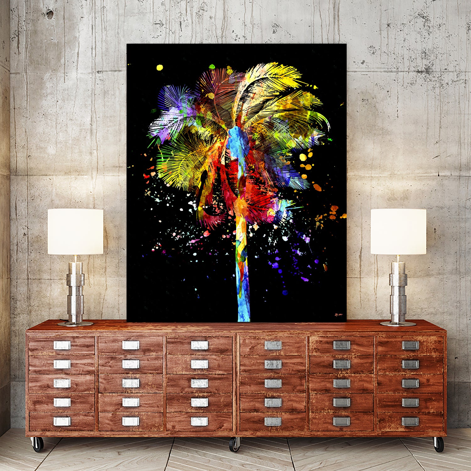 Palm Tree by Daniel Janda on GIANT ART - black mixed media