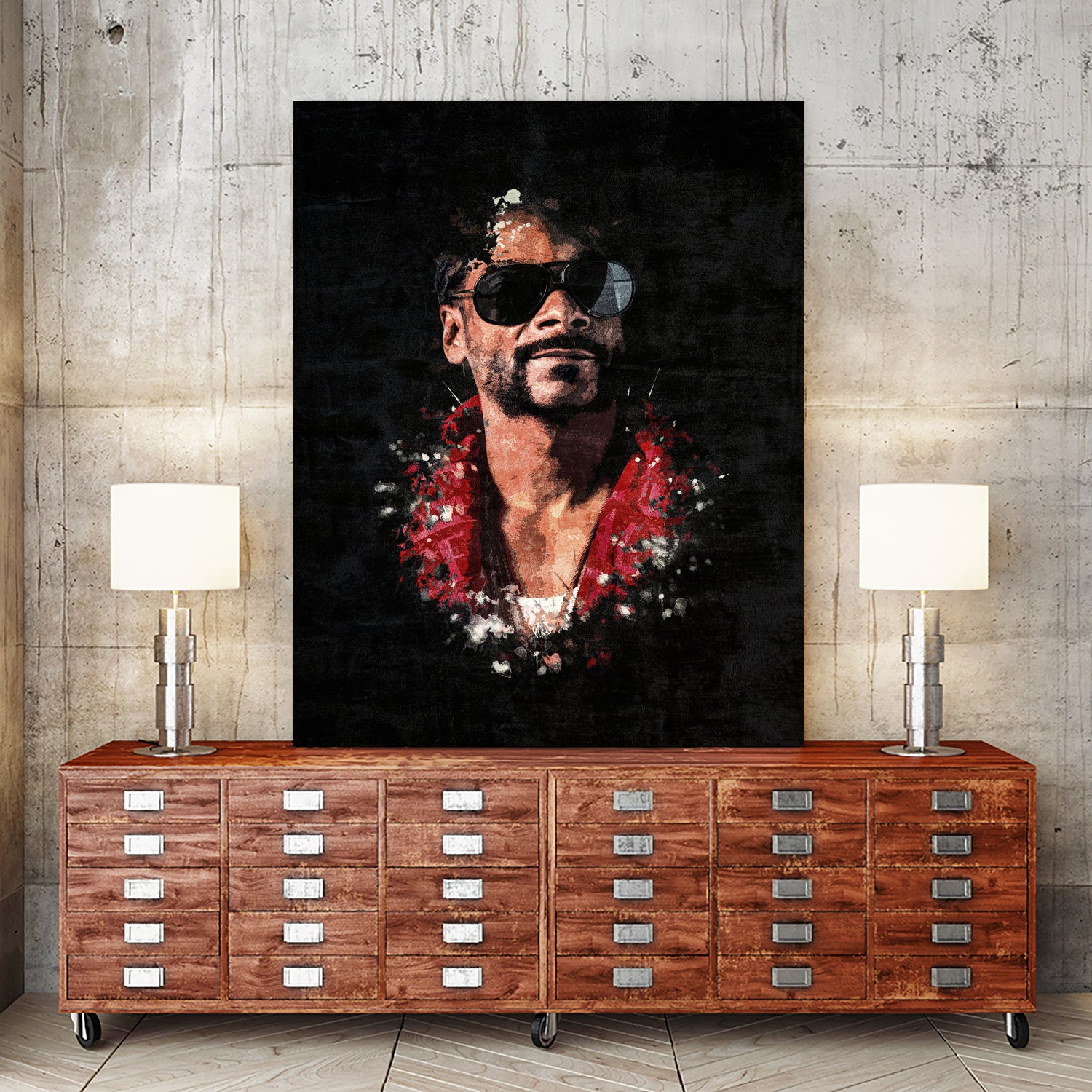 Snoop Dogg Splatter Painting by Jurijs Permanickis on GIANT ART - black digital painting