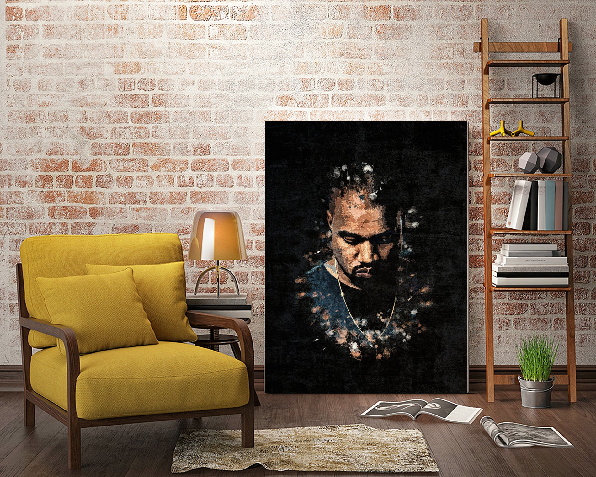 Kanye West Splatter Painting by Jurijs Permanickis on GIANT ART - black digital painting