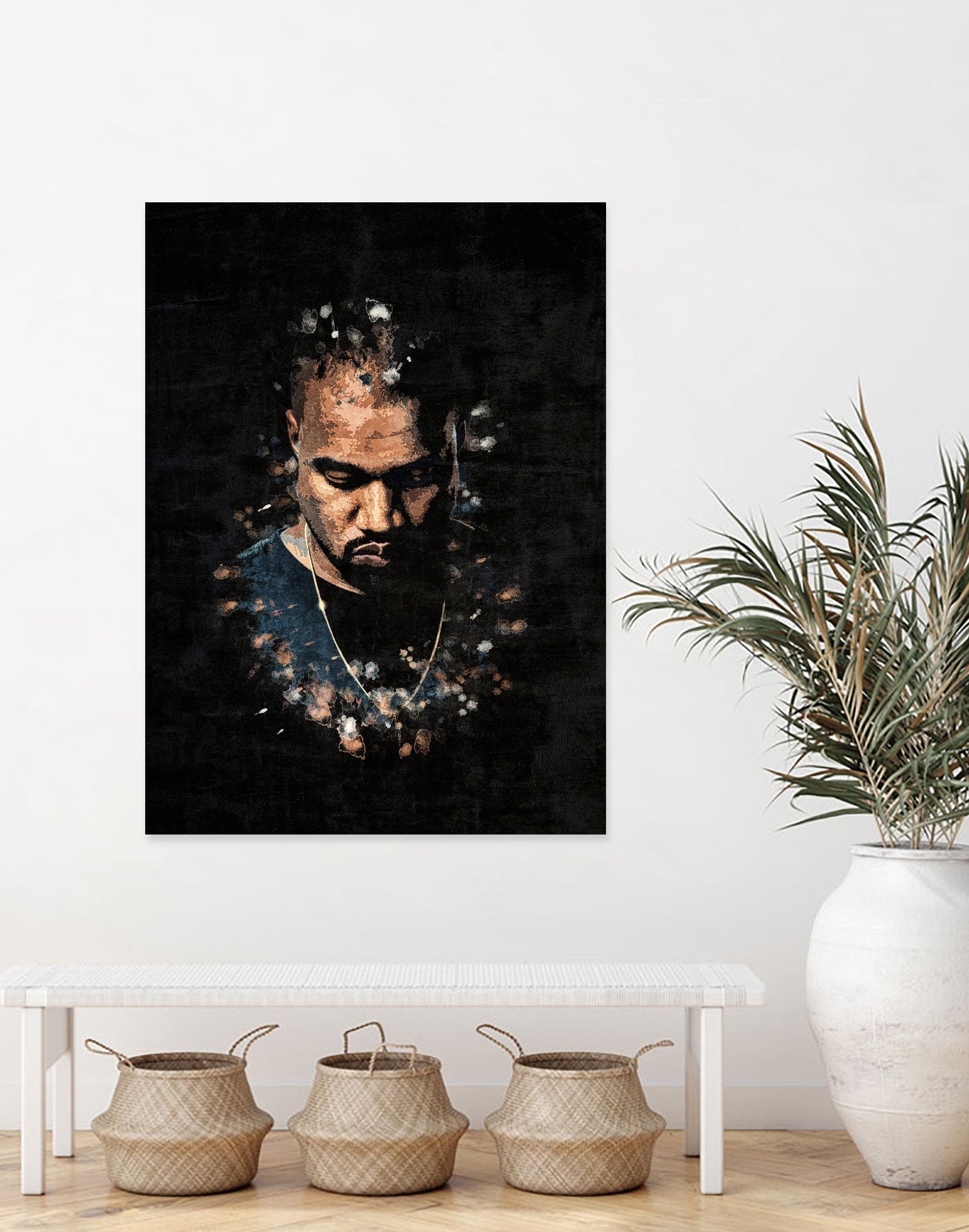 Kanye West Splatter Painting by Jurijs Permanickis on GIANT ART - black digital painting