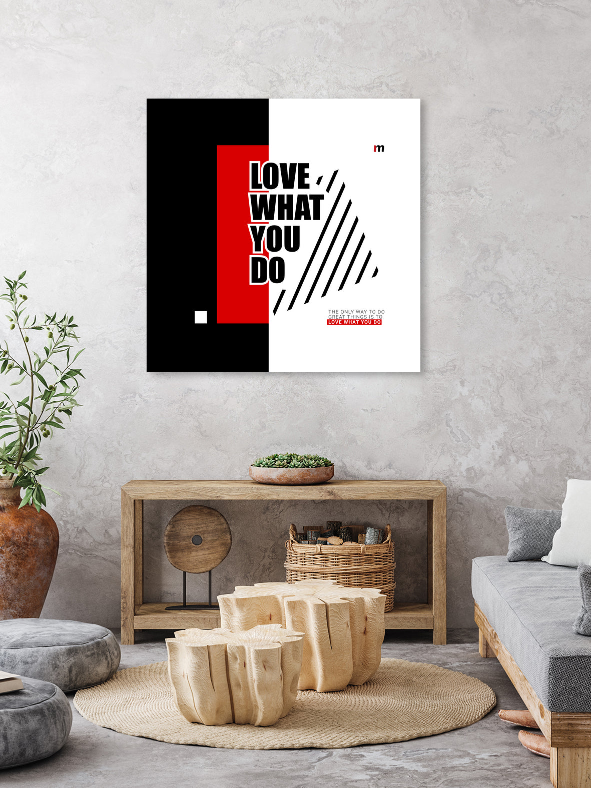 Love What You Do by Mariana Angelova on GIANT ART - red typography