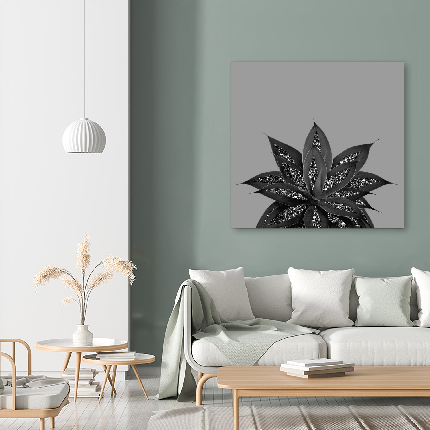Gray Black Agave with Black Silver Glitter #3 #shiny by Anita & Bella Jantz on GIANT ART - gray photo illustration