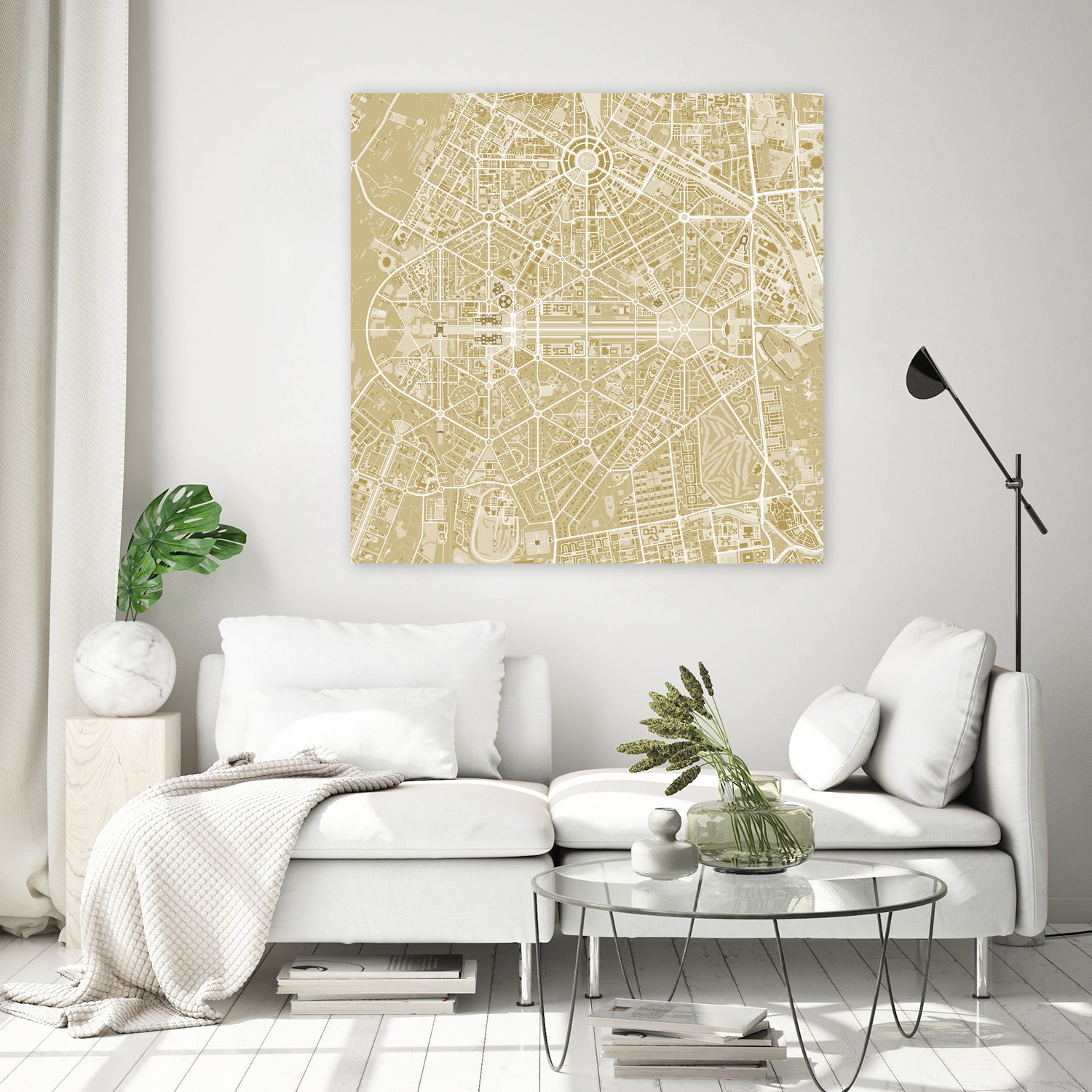 New Delhi map gold by Javier Ruiz on GIANT ART - yellow digital drawing