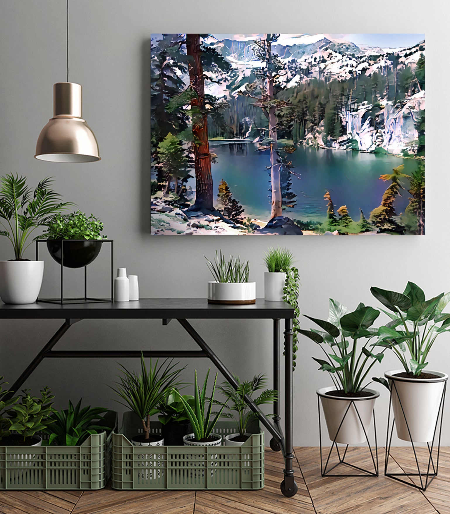 TJ Lake by Svetlana Eremenko on GIANT ART - green digital painting