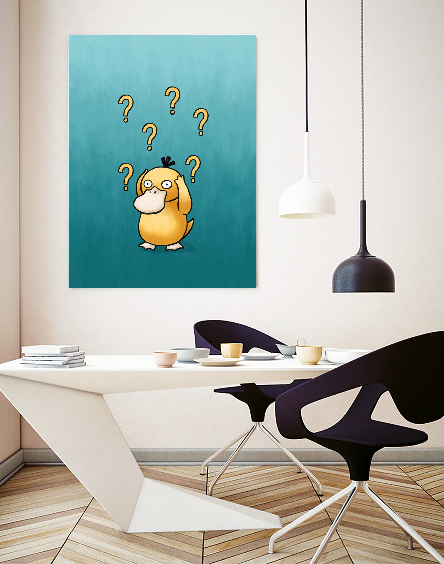 Psyduck confused by Massive Magpie on GIANT ART - blue digital painting
