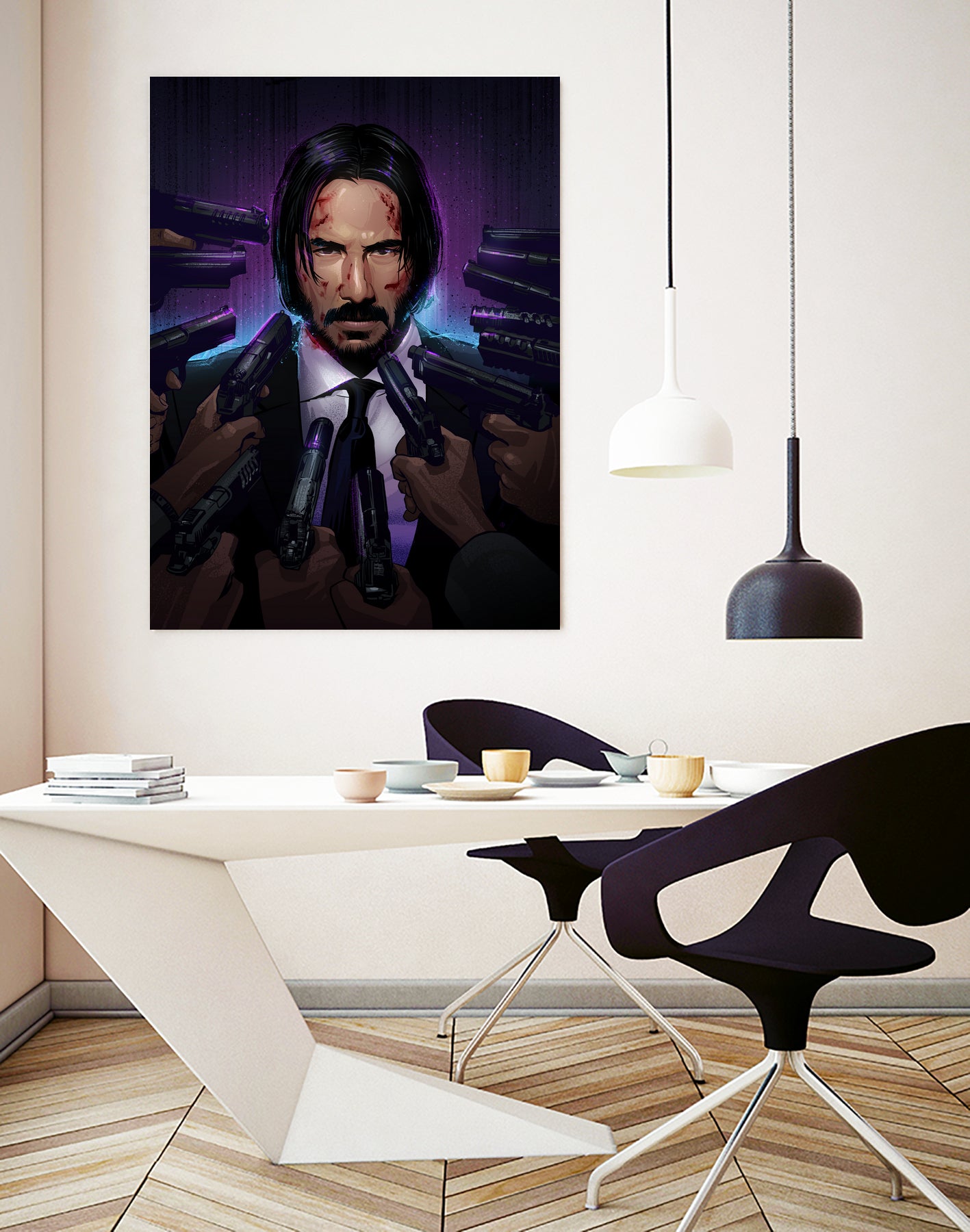 John Wick by Nikita Abakumov on GIANT ART - fuchsia digital painting