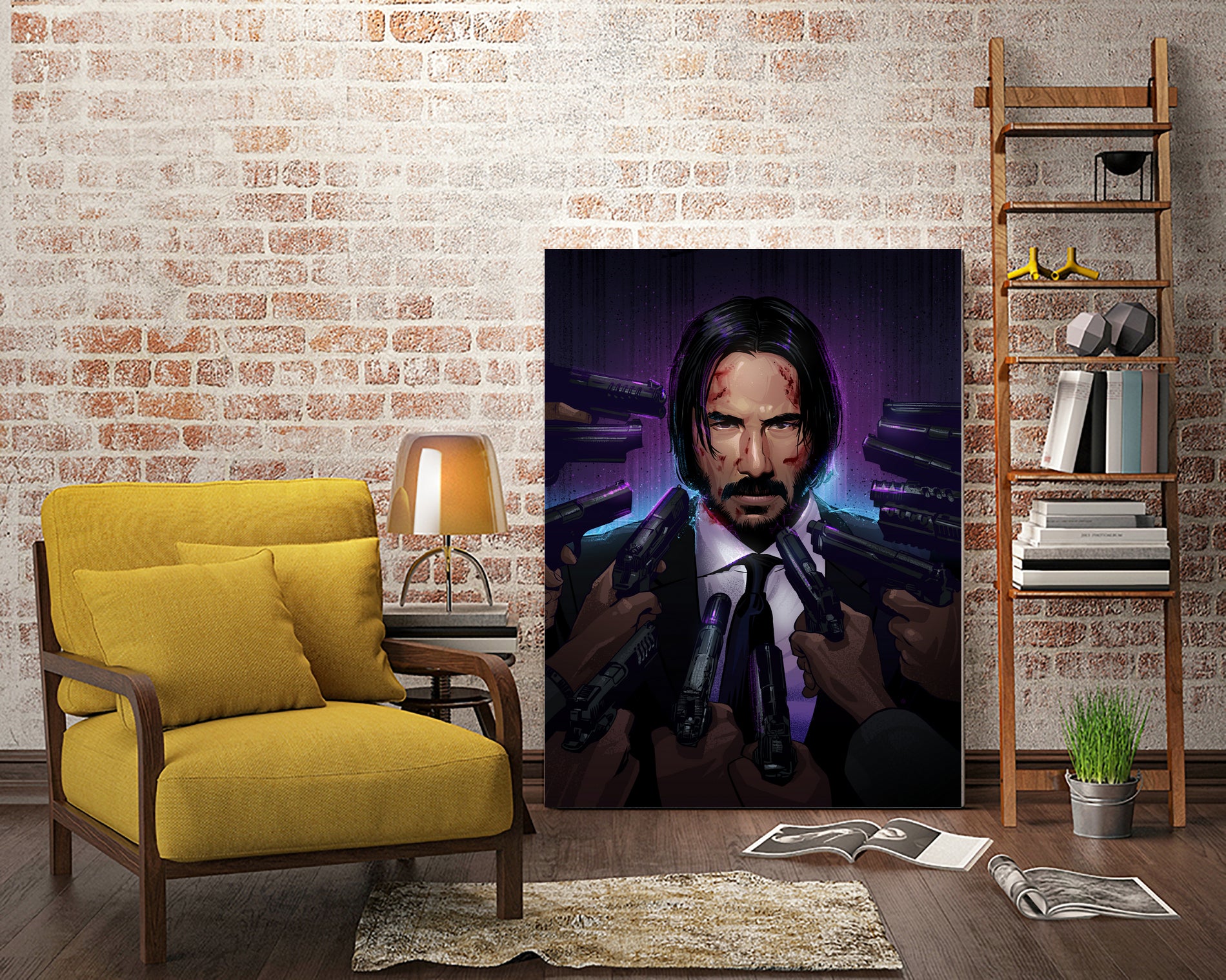 John Wick by Nikita Abakumov on GIANT ART - fuchsia digital painting