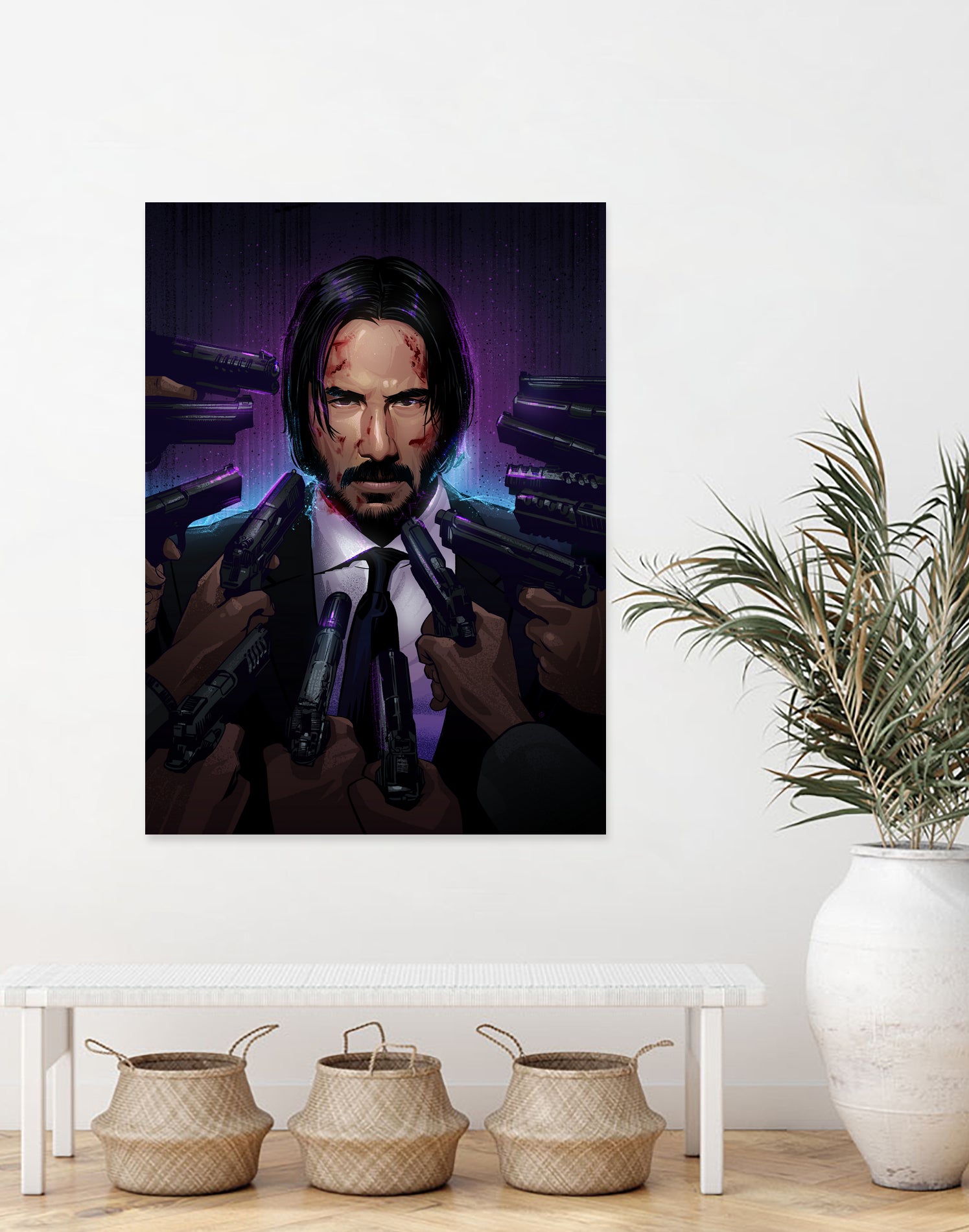 John Wick by Nikita Abakumov on GIANT ART - fuchsia digital painting