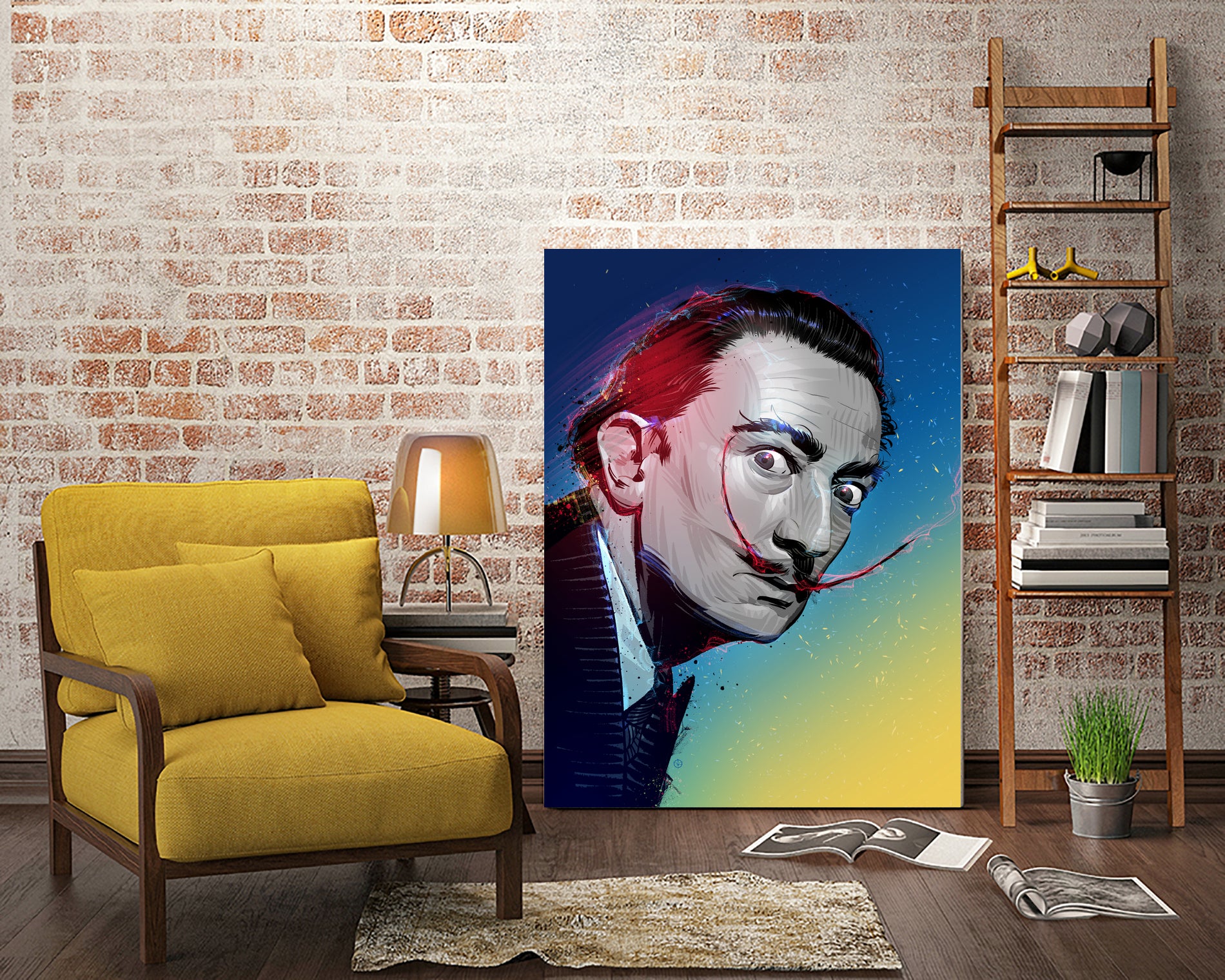 Salvador Dali by Nikita Abakumov on GIANT ART - blue digital painting