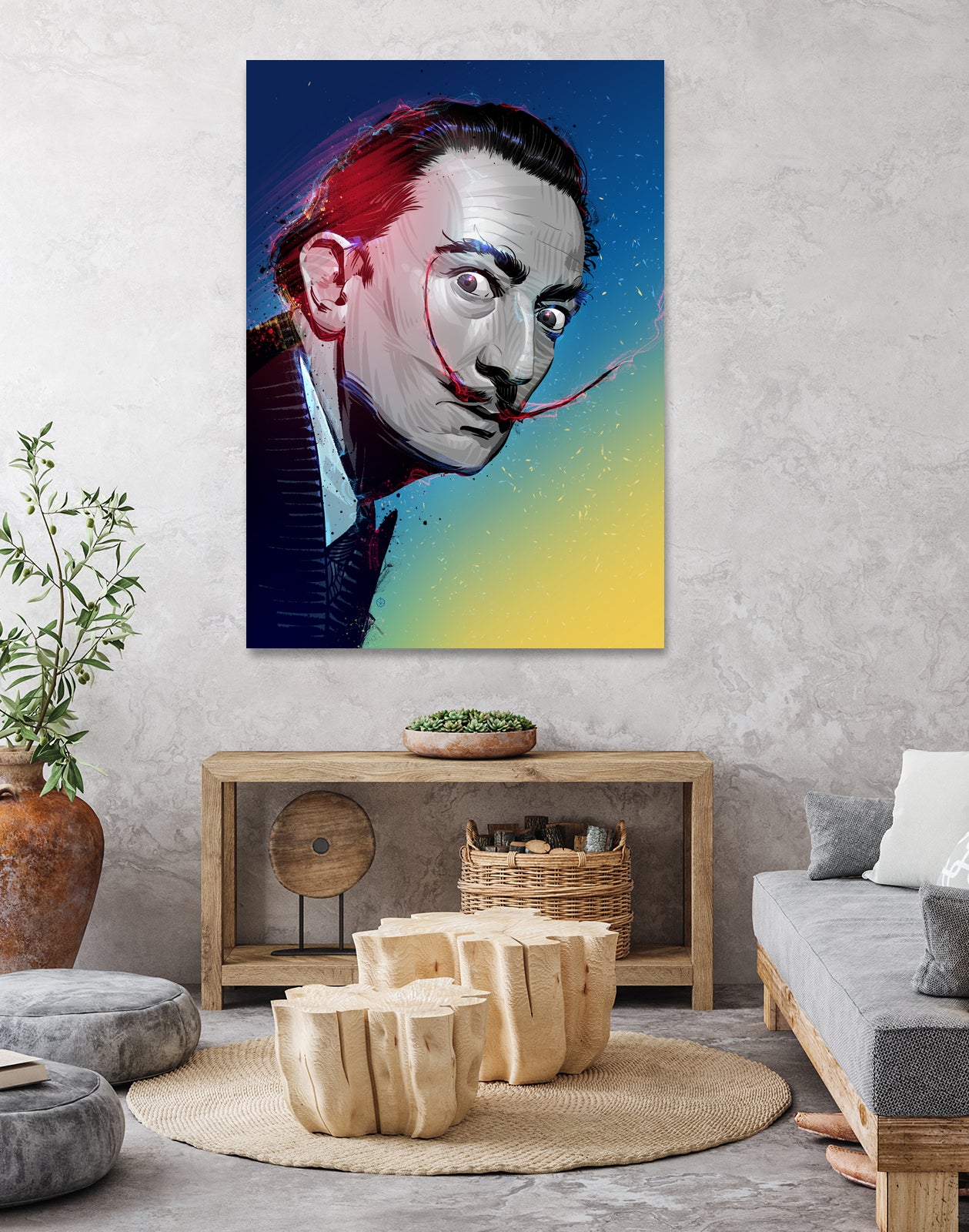 Salvador Dali by Nikita Abakumov on GIANT ART - blue digital painting