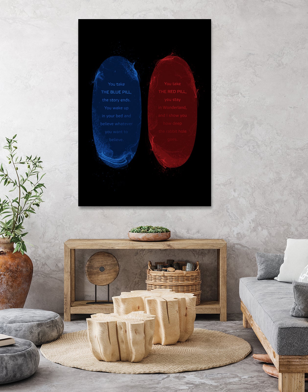 Red Blue Pills by Nikita Abakumov on GIANT ART - black digital painting