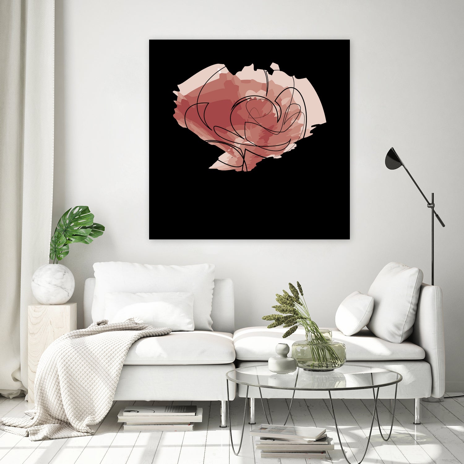 rose - one line art by Andrew Strugallo on GIANT ART - white digital drawing