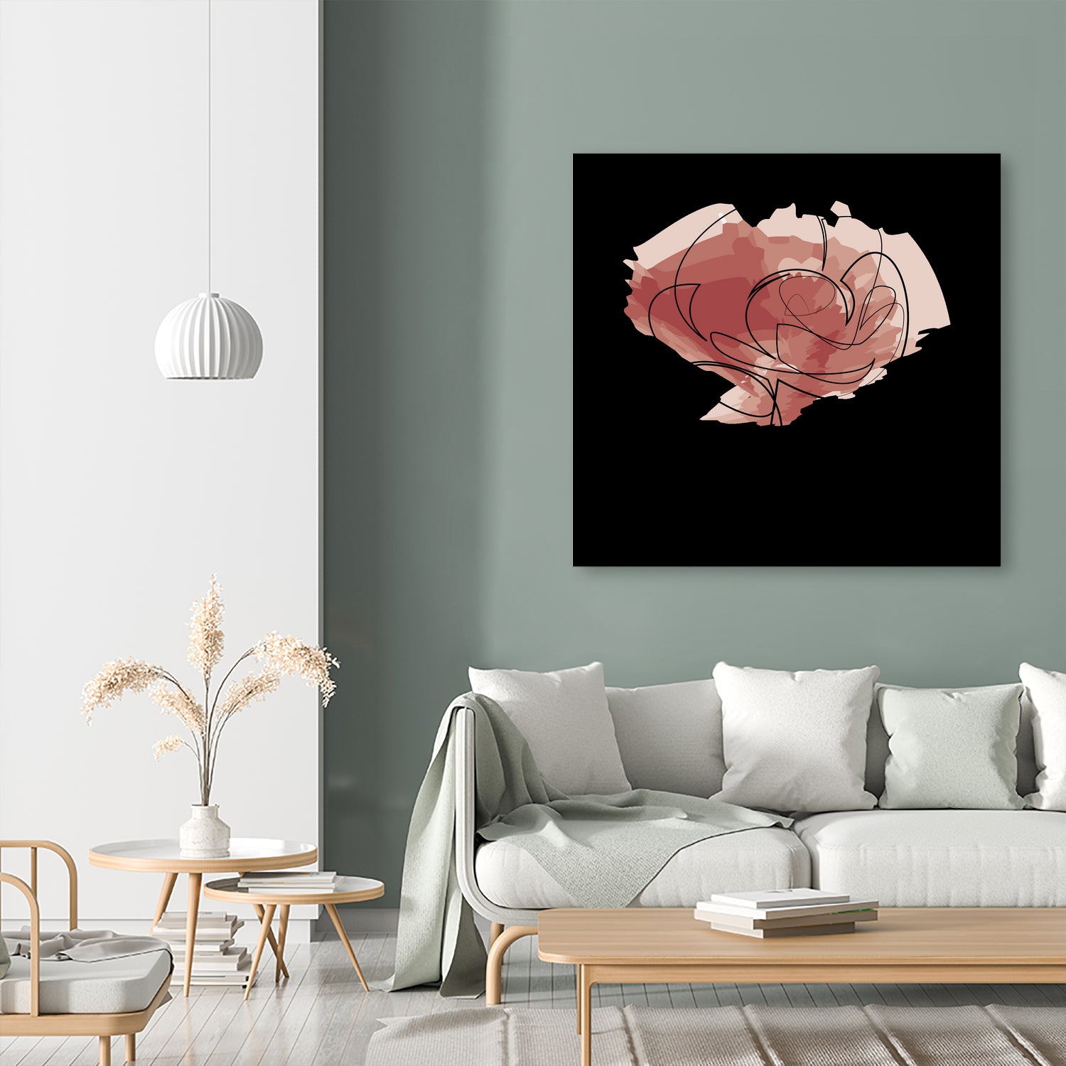 rose - one line art by Andrew Strugallo on GIANT ART - white digital drawing