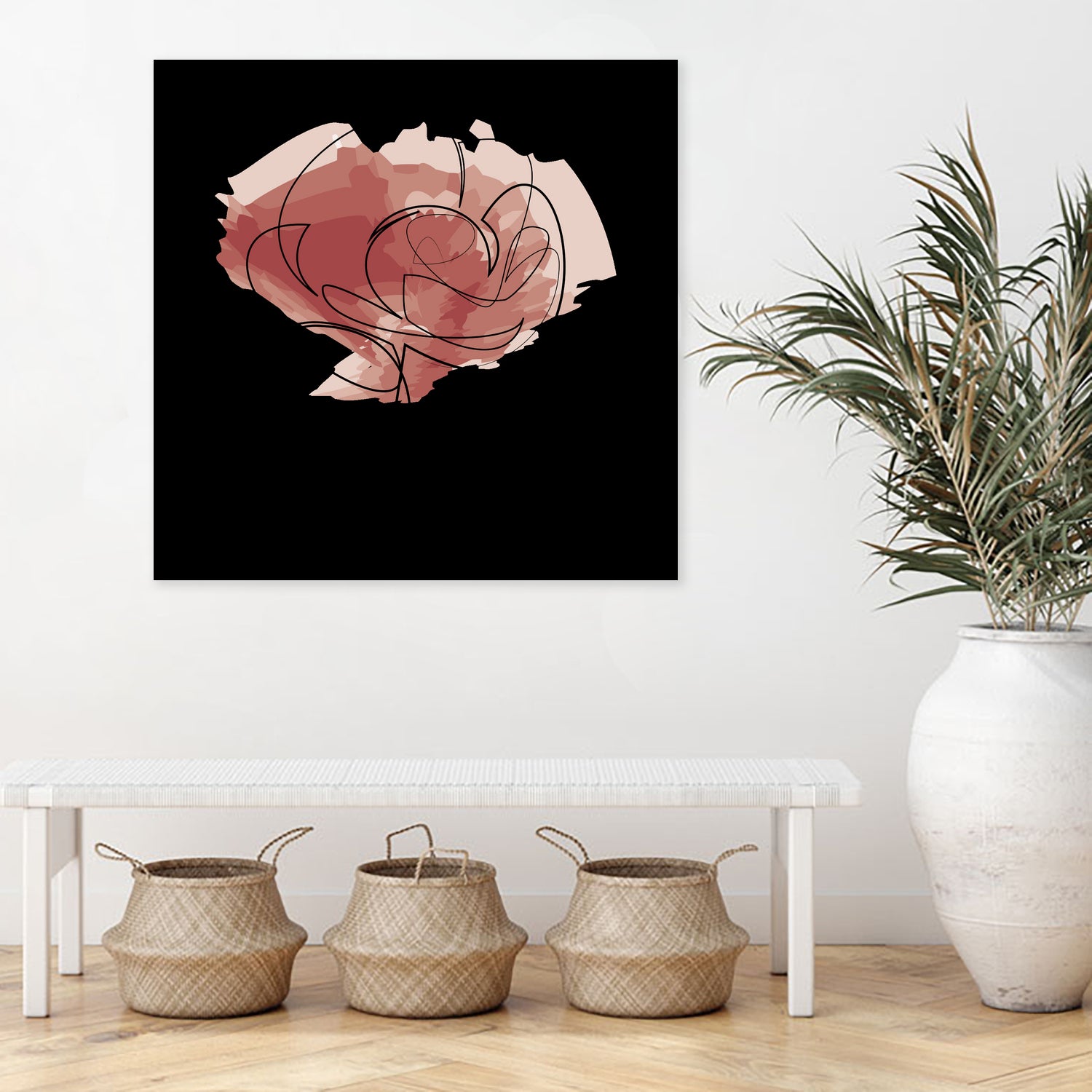 rose - one line art by Andrew Strugallo on GIANT ART - white digital drawing