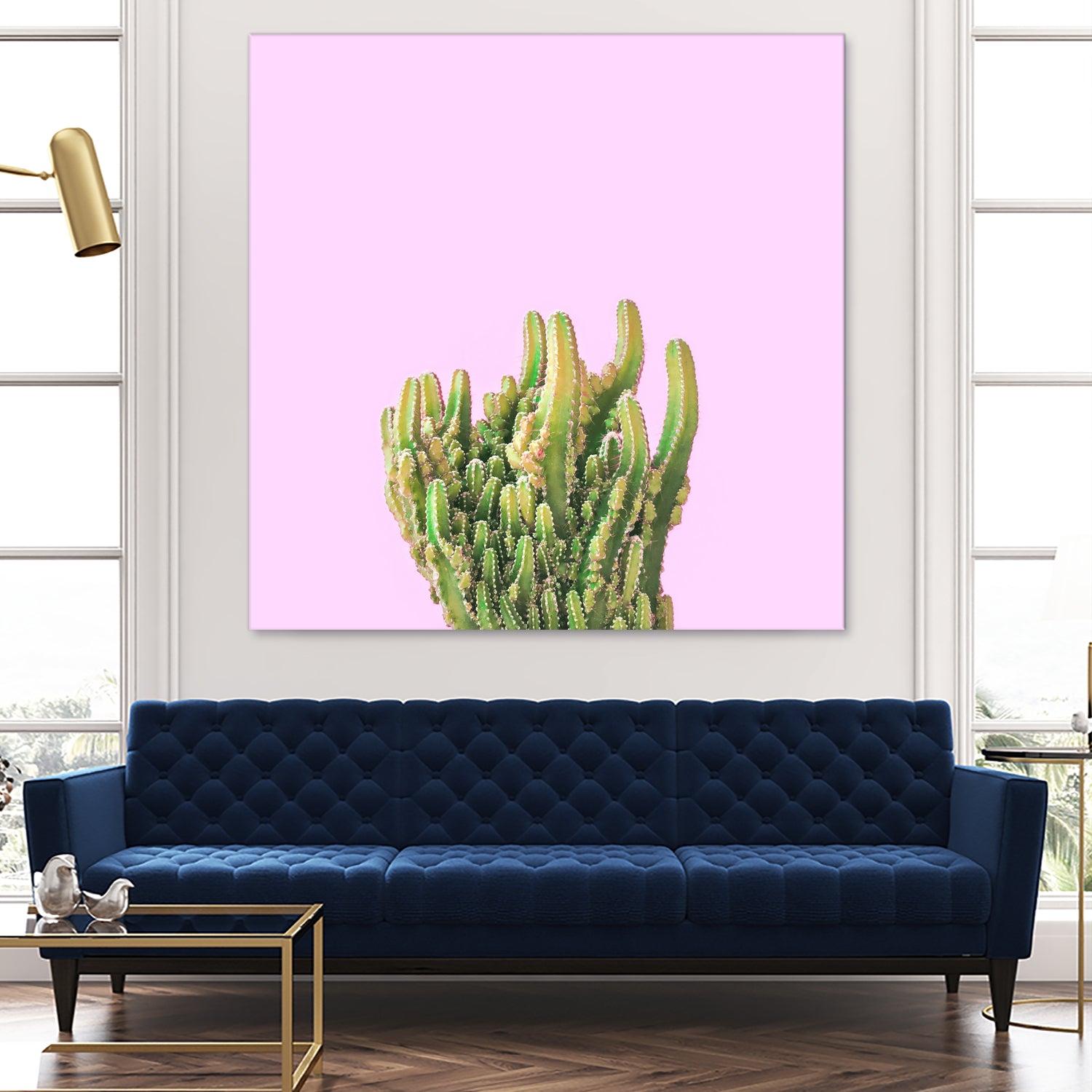 Summer Cactus Fingers on Soft Lavender by Dominique Van Roey on GIANT ART - pink photo manipulation