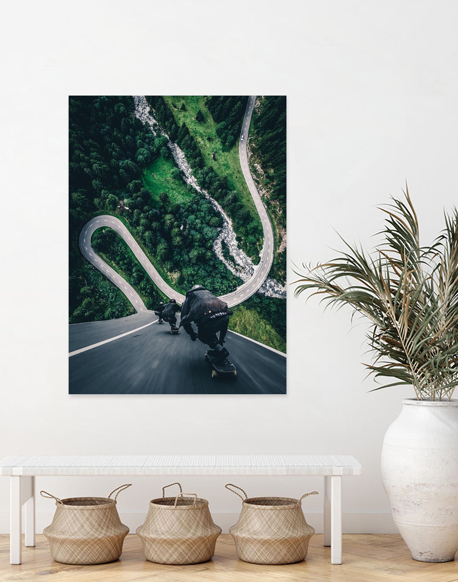 Crazy downhill skateboarders by GEN Z by Rigaud Mickaël on GIANT ART - green photo illustration