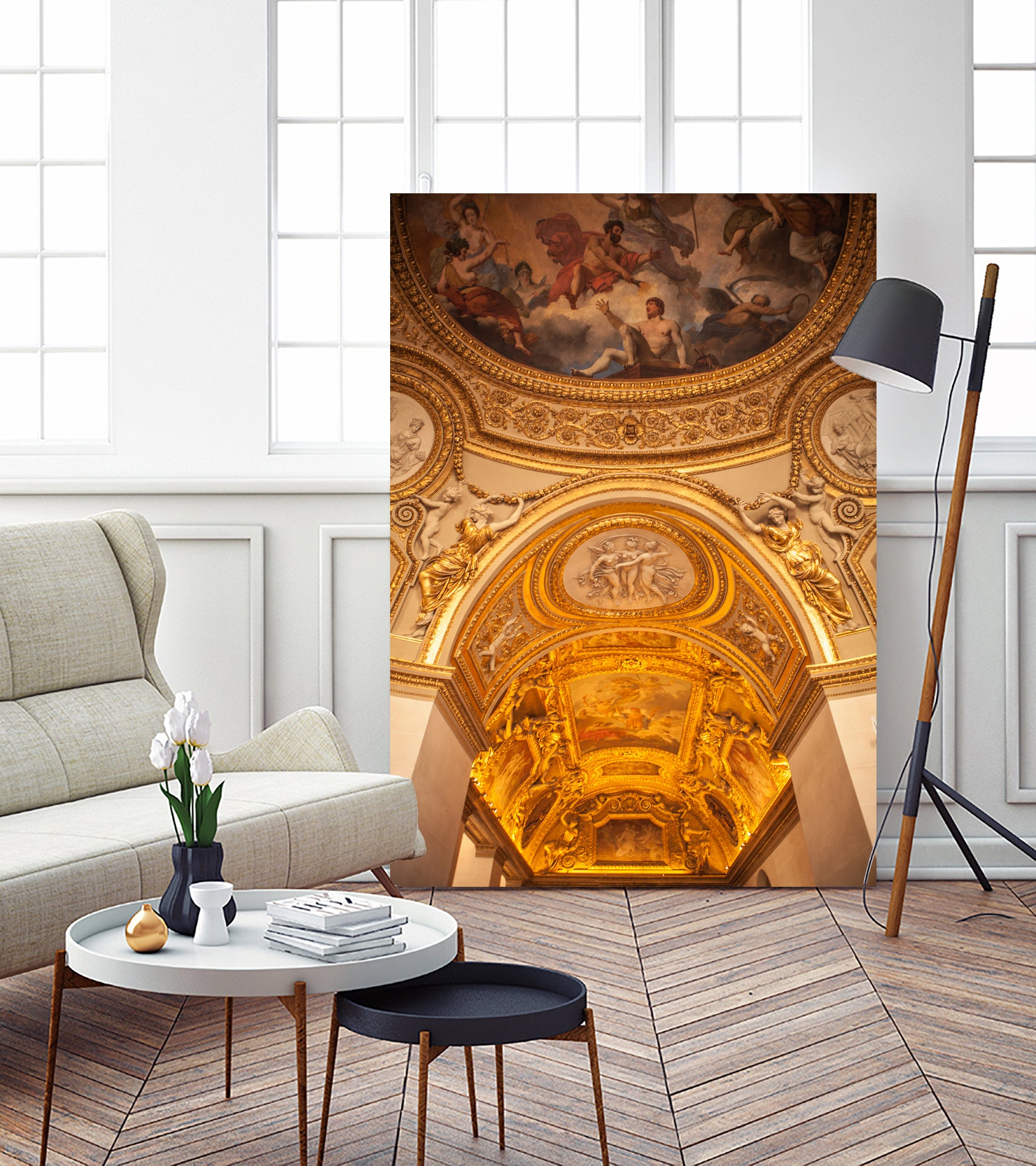 Louvre indoor. by Art Kireev on GIANT ART - yellow digital drawing