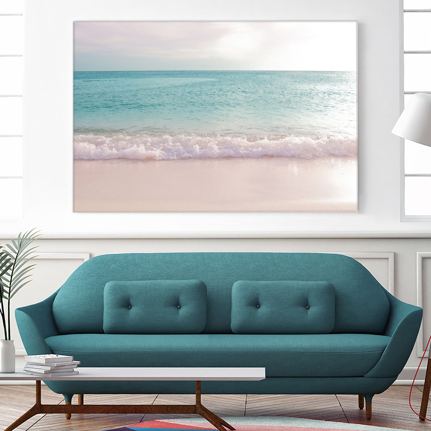 Soft Pastel Ocean Waves 1 by Anitas Bellas Art on GIANT ART - pink coastal carabeean sea