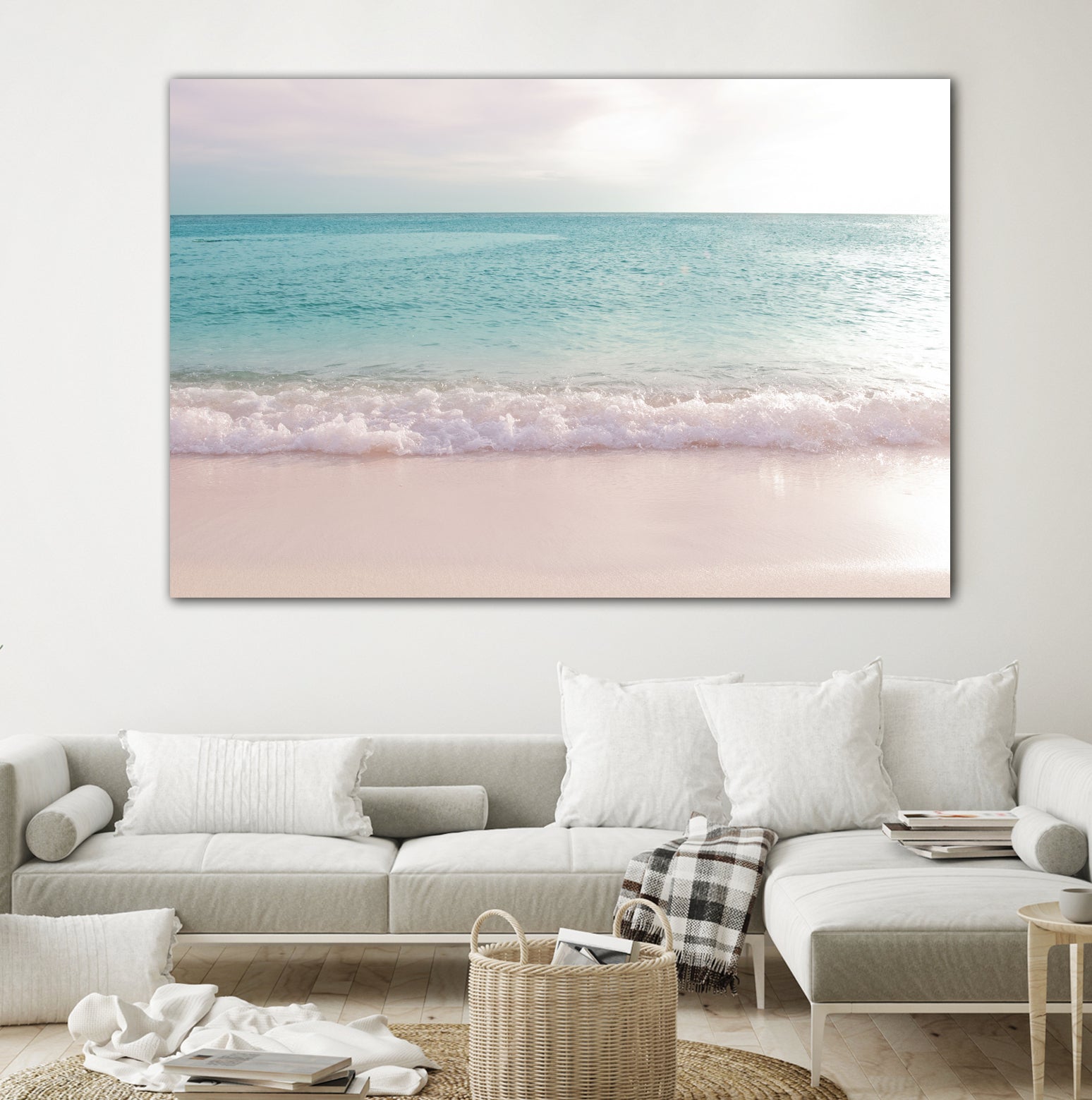Soft Pastel Ocean Waves 1 by Anitas Bellas Art on GIANT ART - pink coastal carabeean sea