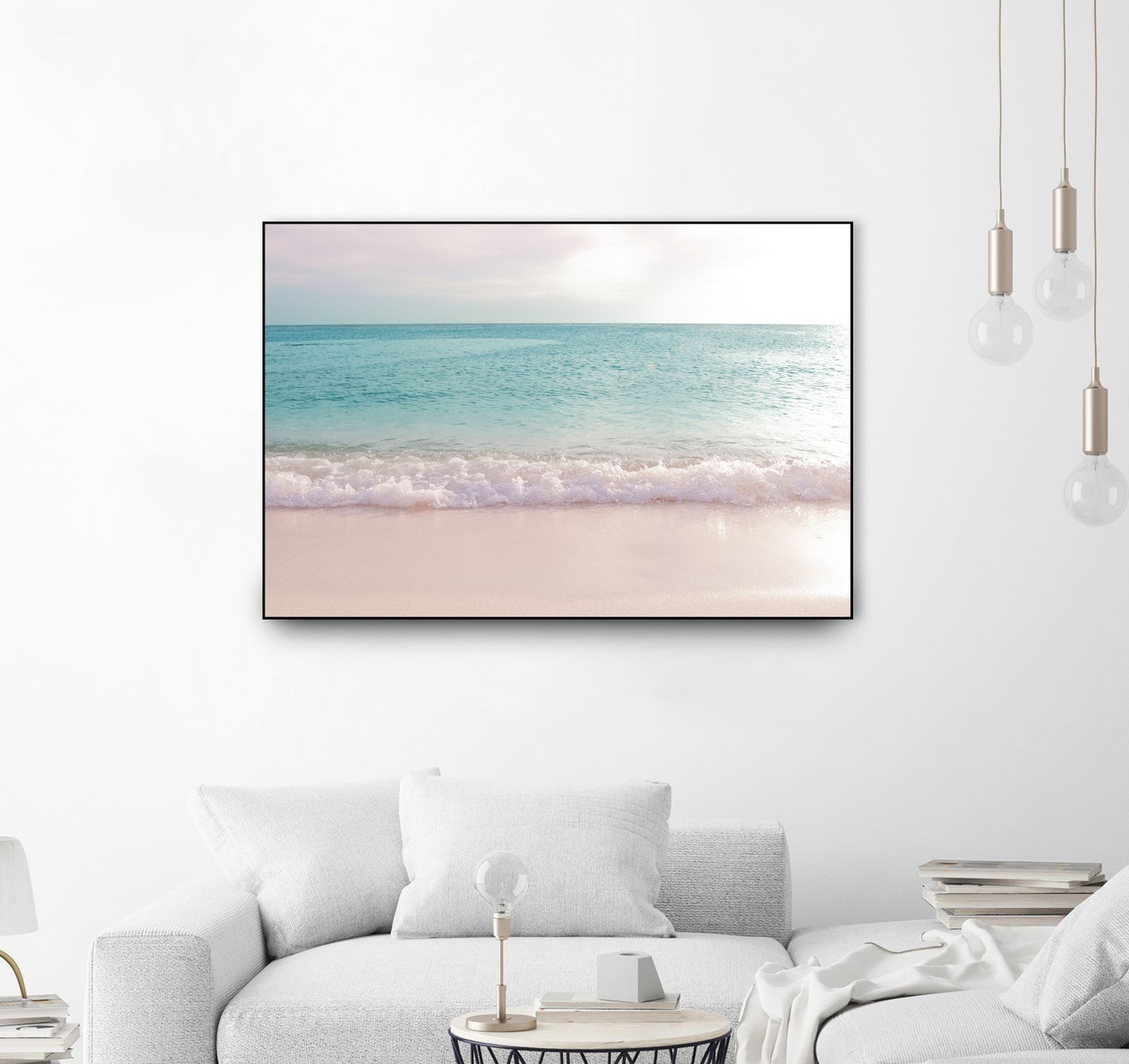 Soft Pastel Ocean Waves 1 by Anitas Bellas Art on GIANT ART - pink coastal carabeean sea