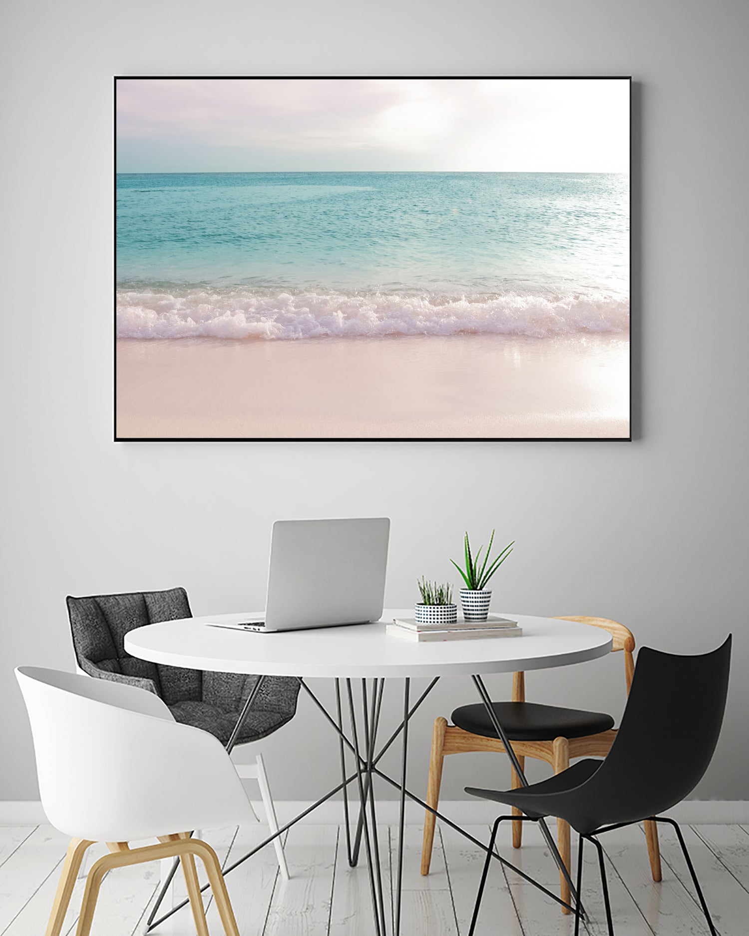 Soft Pastel Ocean Waves 1 by Anitas Bellas Art on GIANT ART - pink coastal carabeean sea