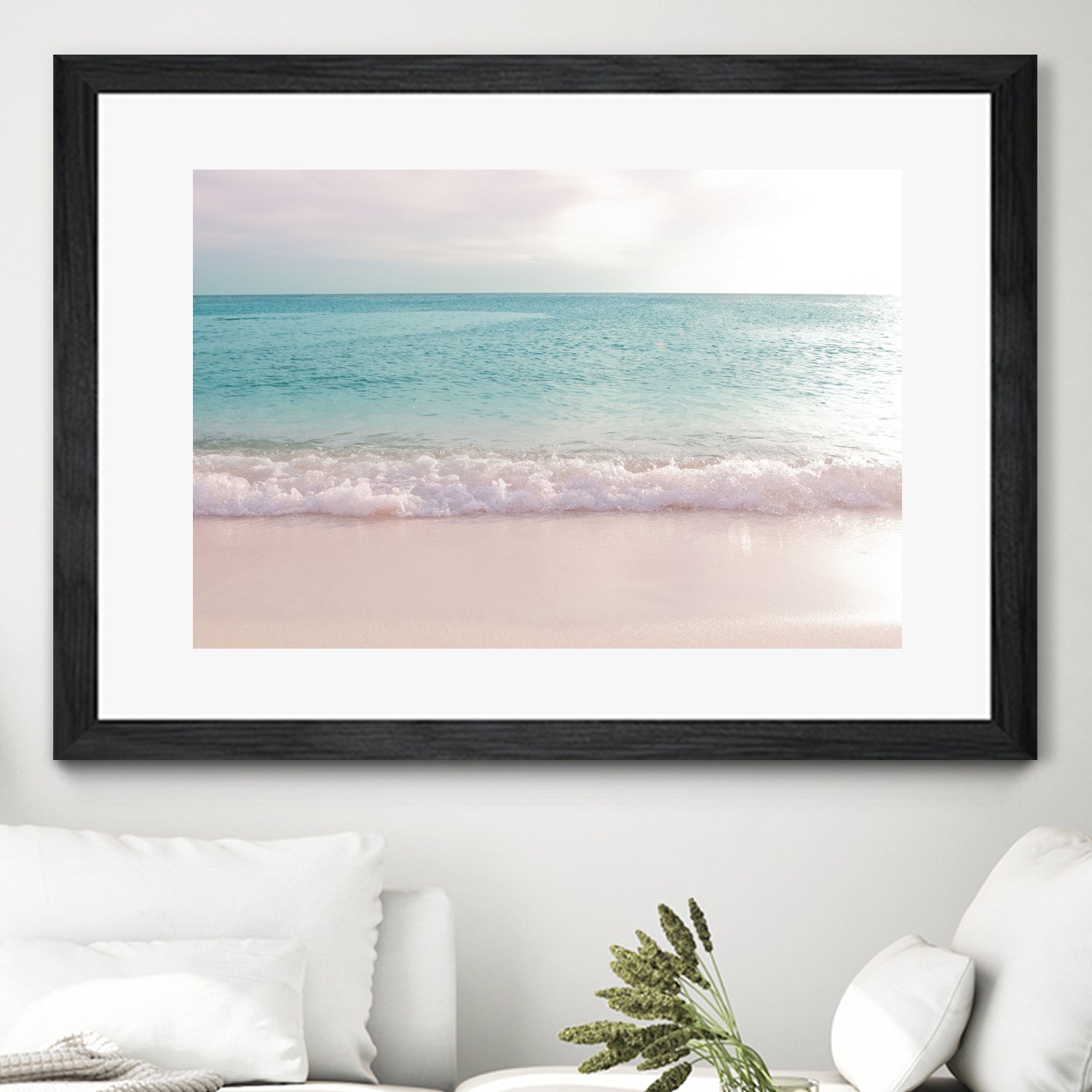 Soft Pastel Ocean Waves 1 by Anitas Bellas Art on GIANT ART - pink coastal carabeean sea