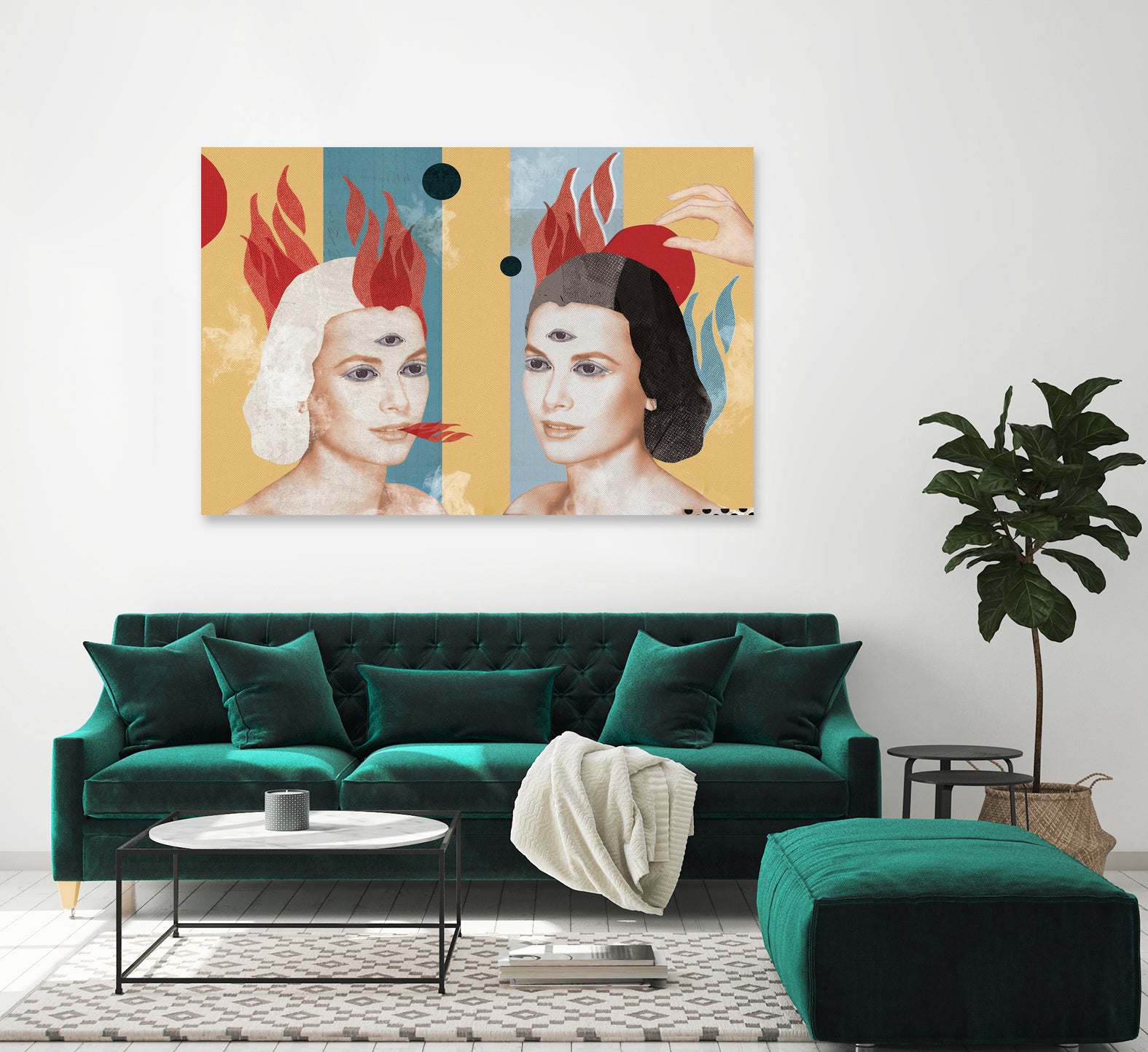 Razzi Arpie Inferno e Fiamme by giuseppe conti on GIANT ART - yellow digital painting