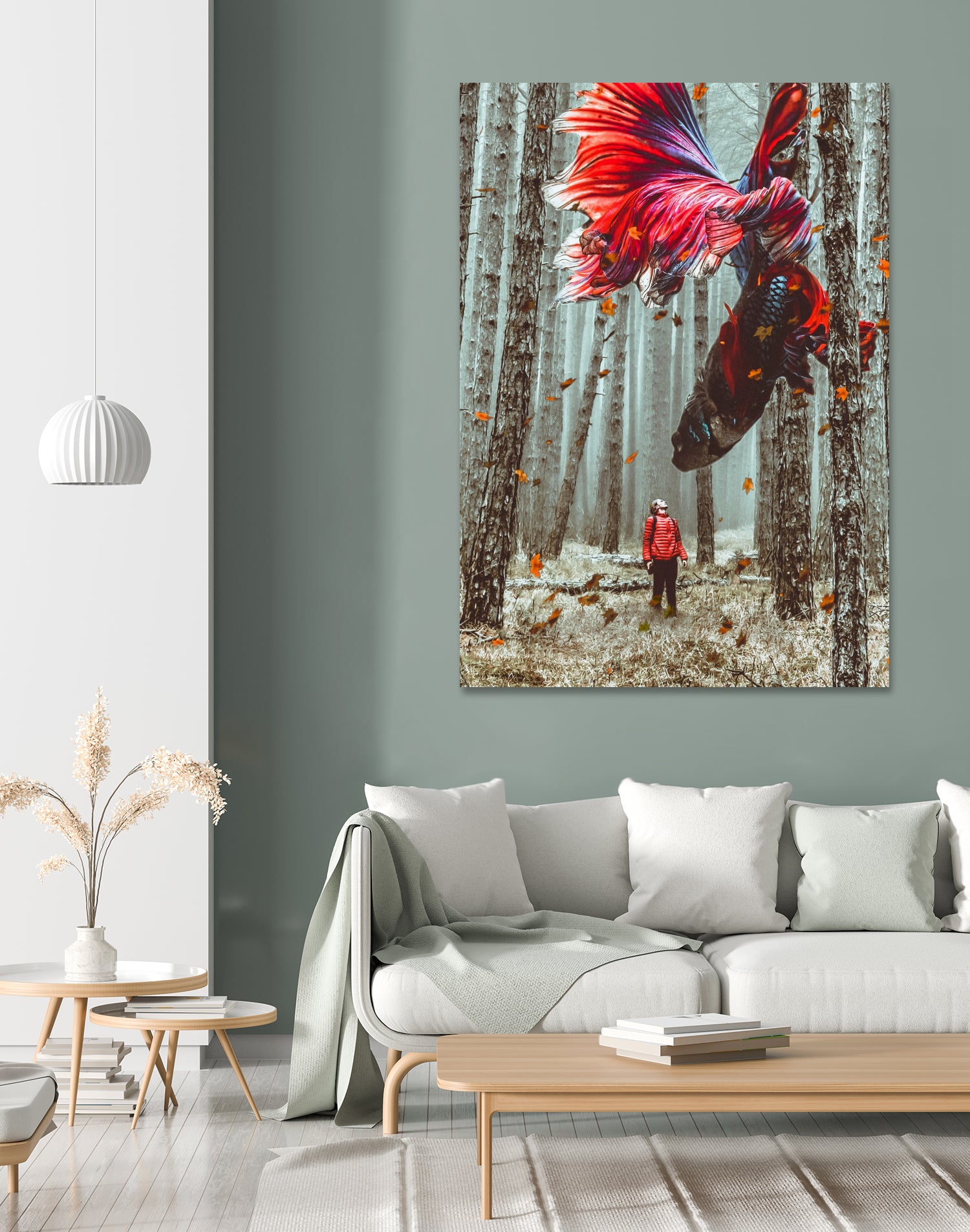 Forest Betta by GEN Z by Rigaud Mickaël on GIANT ART - red photo illustration