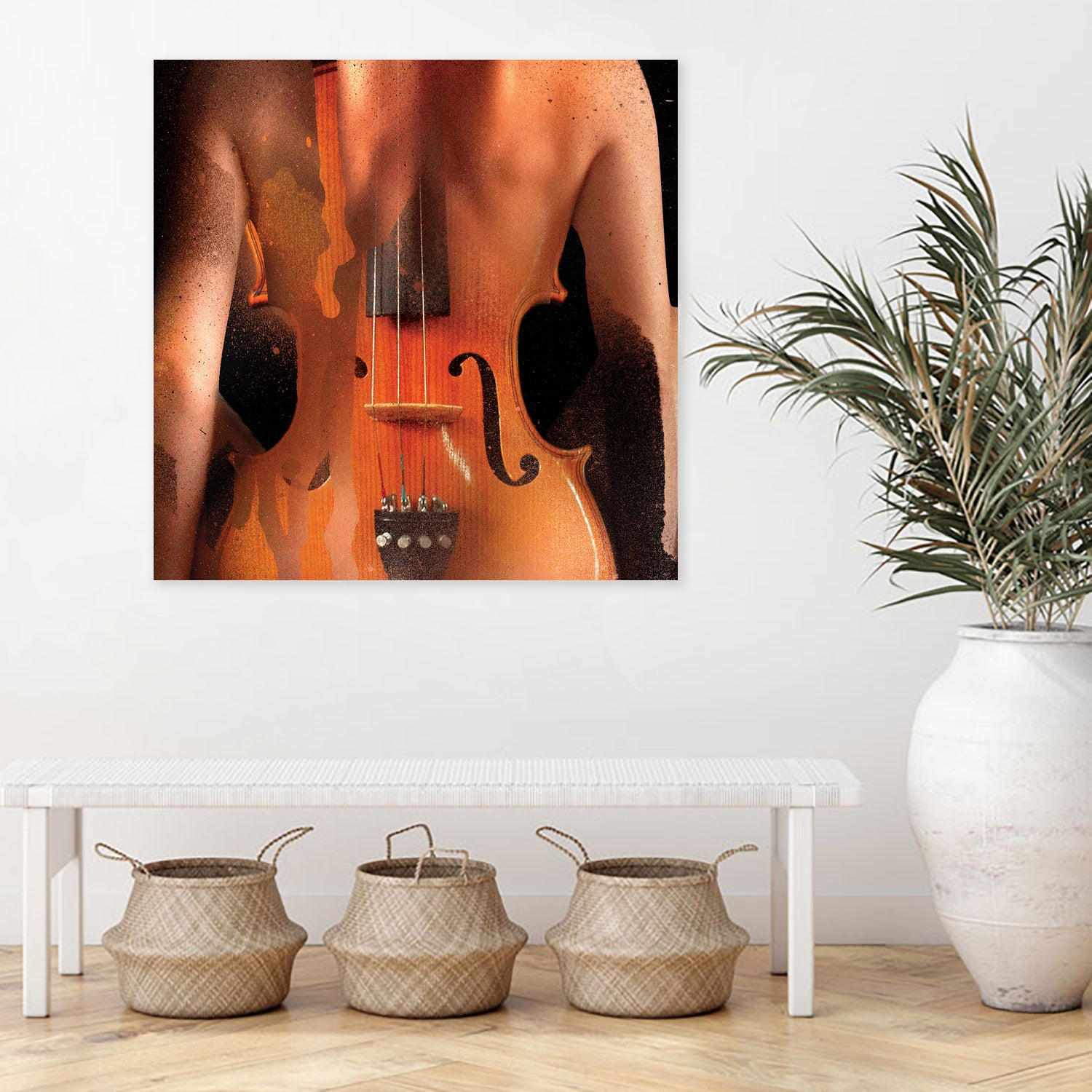 Nude by Adrien Donot on GIANT ART - orange mixed media