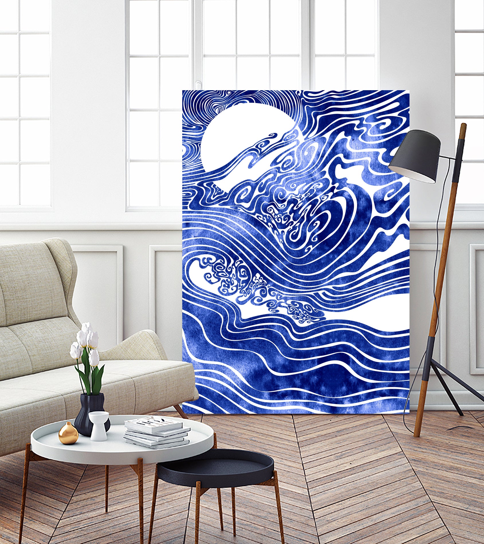 Churn The Deep by Stevyn Llewellyn on GIANT ART - blue mixed media