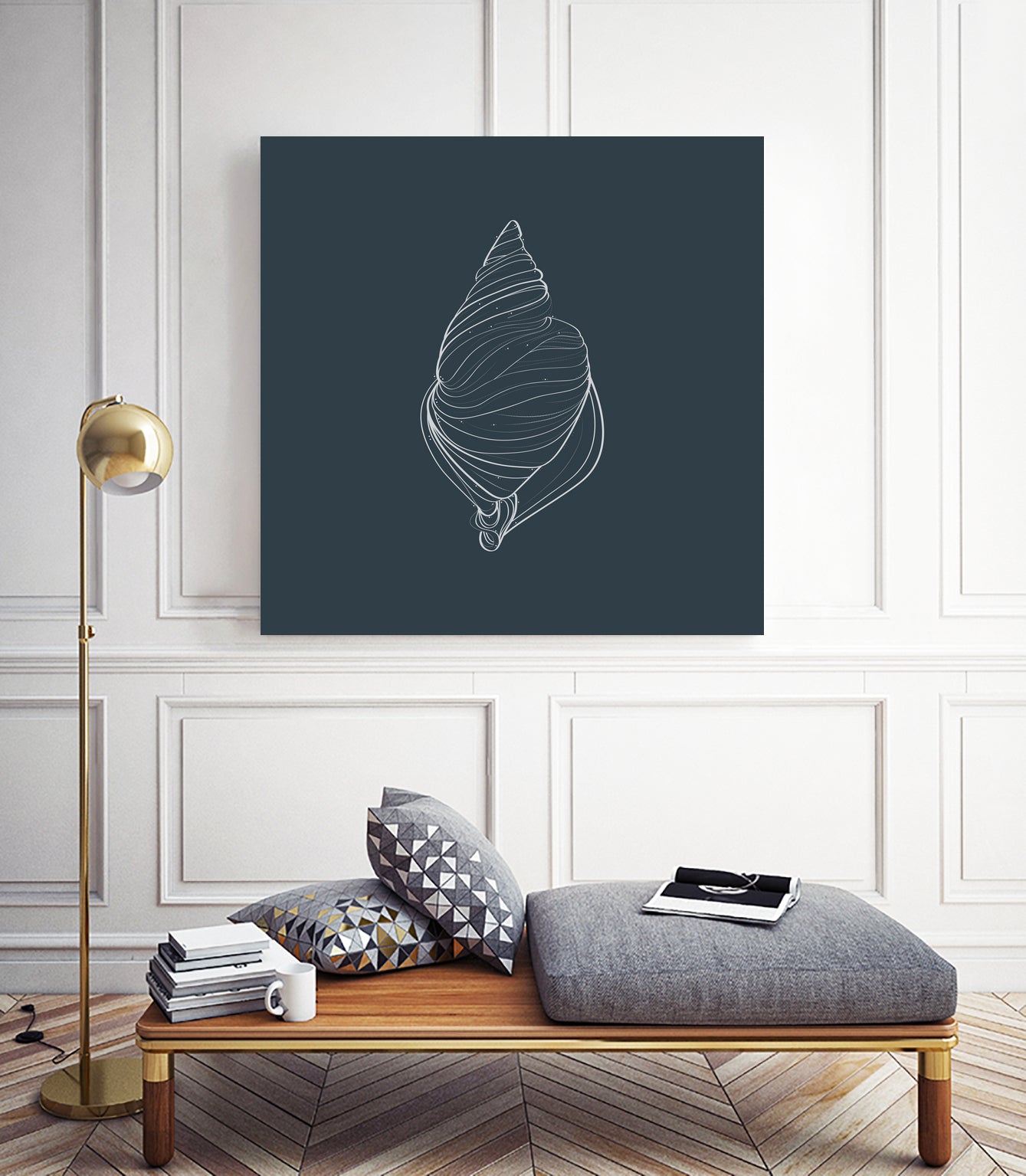 Shell by Alessandra Gagliano on GIANT ART - gray vector illustration