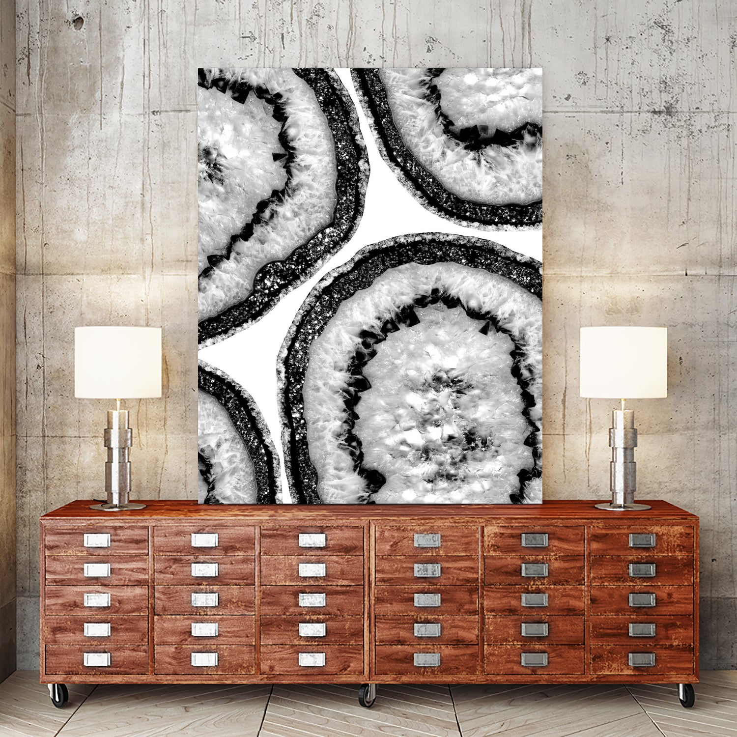 Gray Black White Agate with Black Silver Glitter #3 #gem by Anita & Bella Jantz on GIANT ART - gray photo illustration