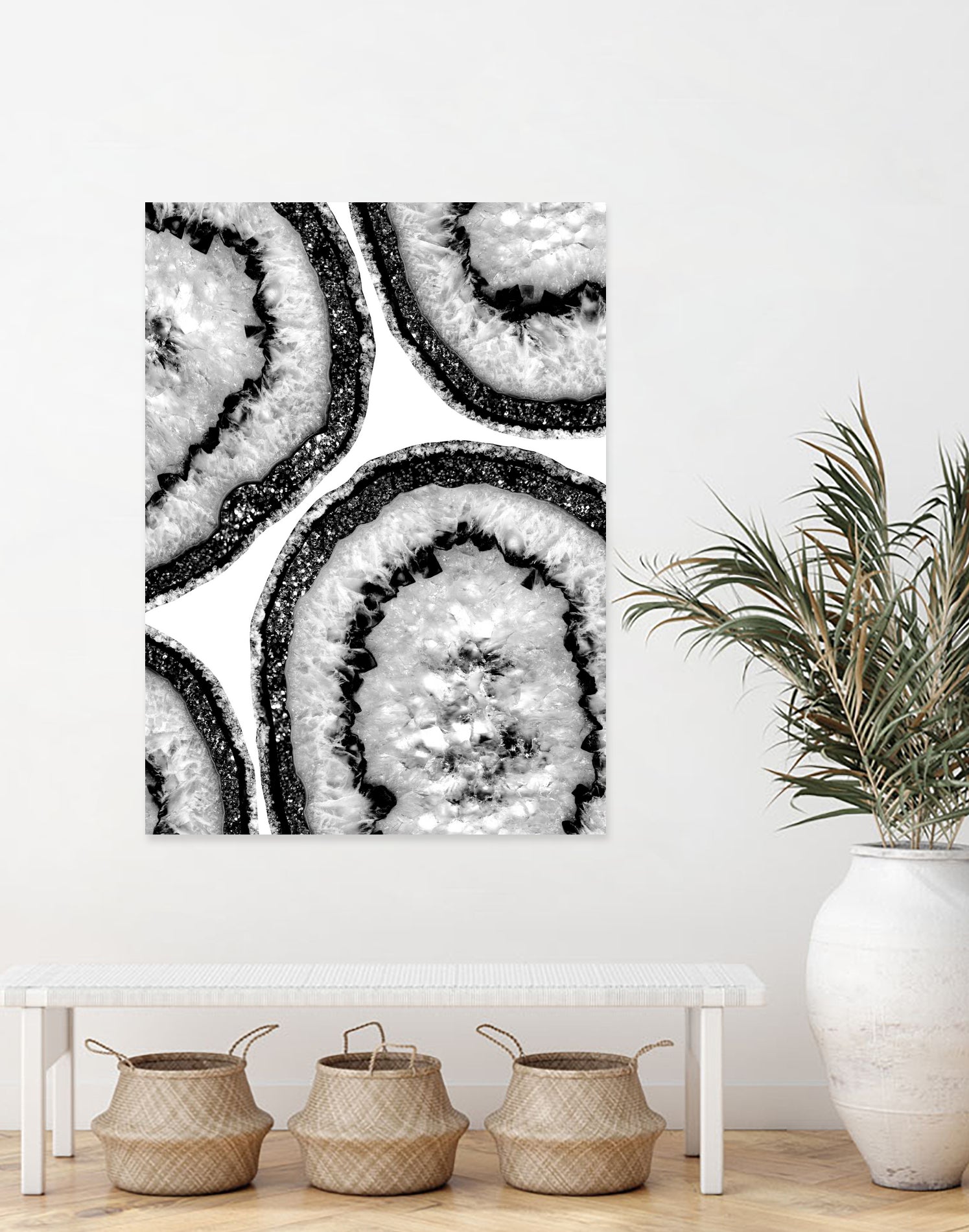 Gray Black White Agate with Black Silver Glitter #3 #gem by Anita & Bella Jantz on GIANT ART - gray photo illustration