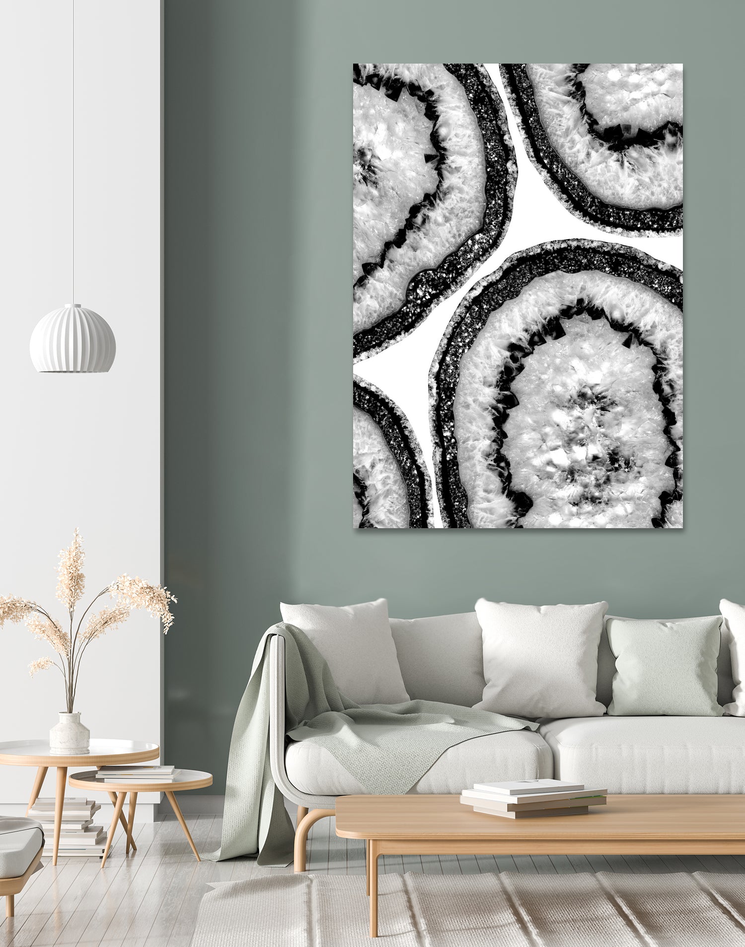 Gray Black White Agate with Black Silver Glitter #3 #gem by Anita & Bella Jantz on GIANT ART - gray photo illustration