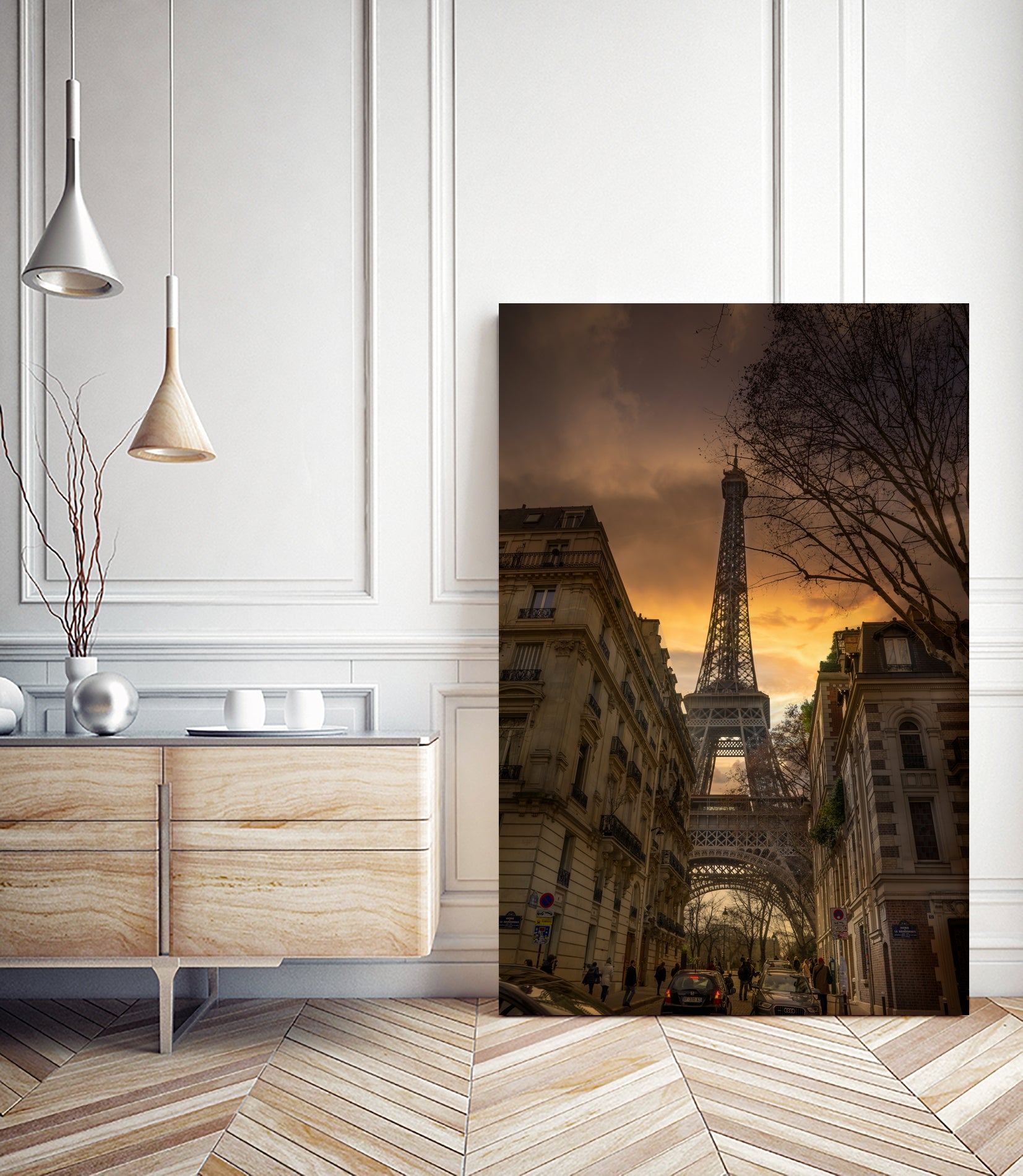 Eiffel Tower Gold Sky by Jose Crespo on GIANT ART - orange photo illustration
