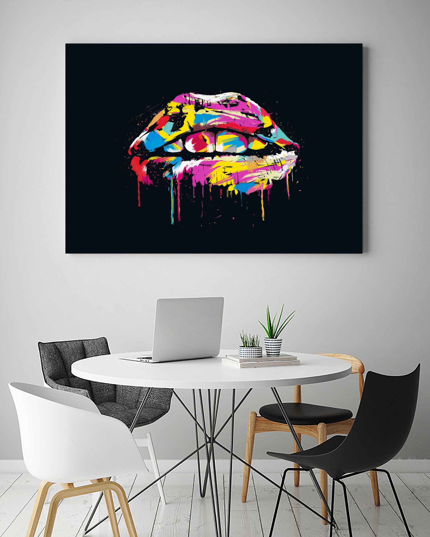 Colorful lips by Solti Balázs on GIANT ART - black digital painting