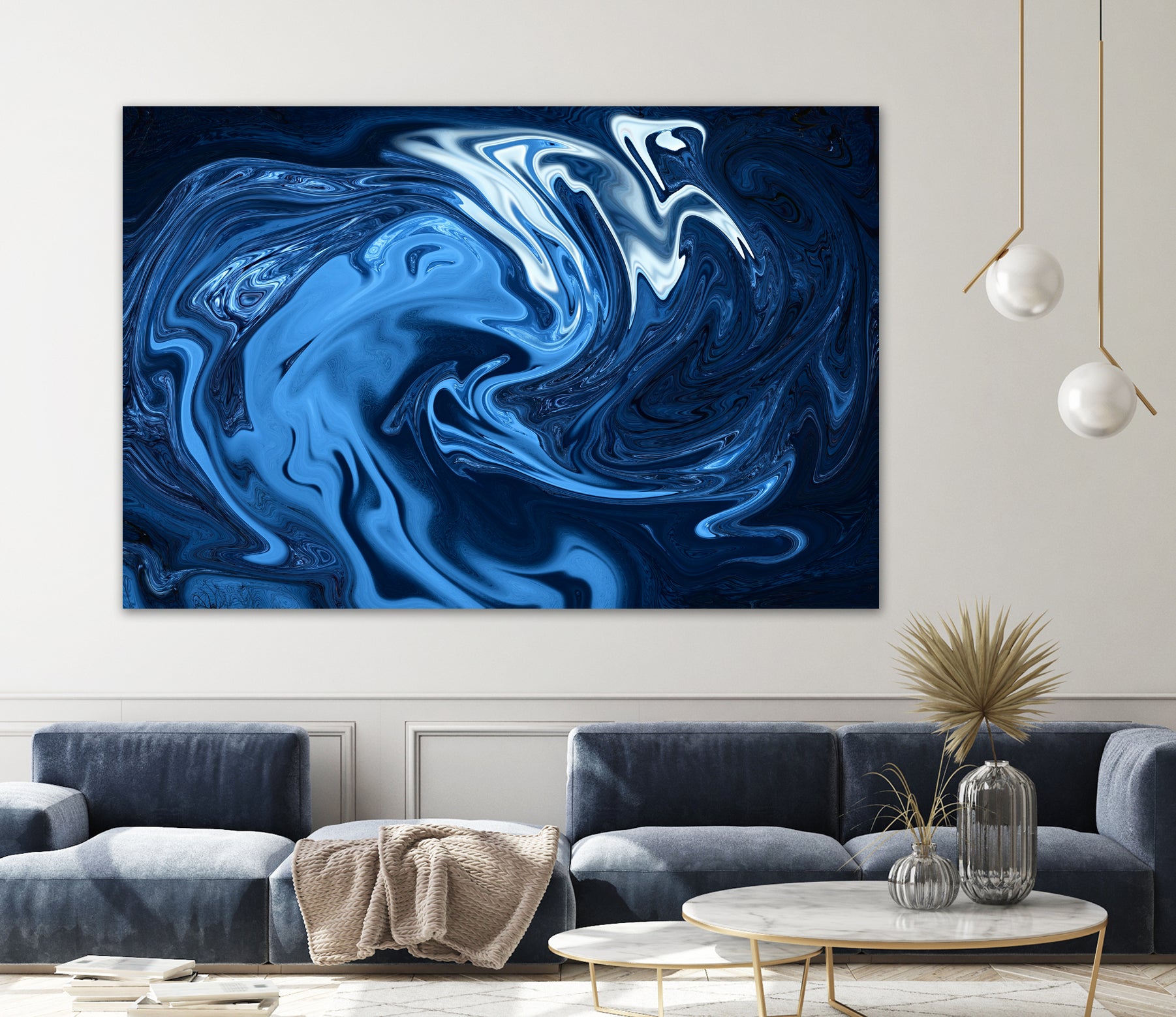 Abstract Marble Painting II by Amir Faysal on GIANT ART - blue digital painting