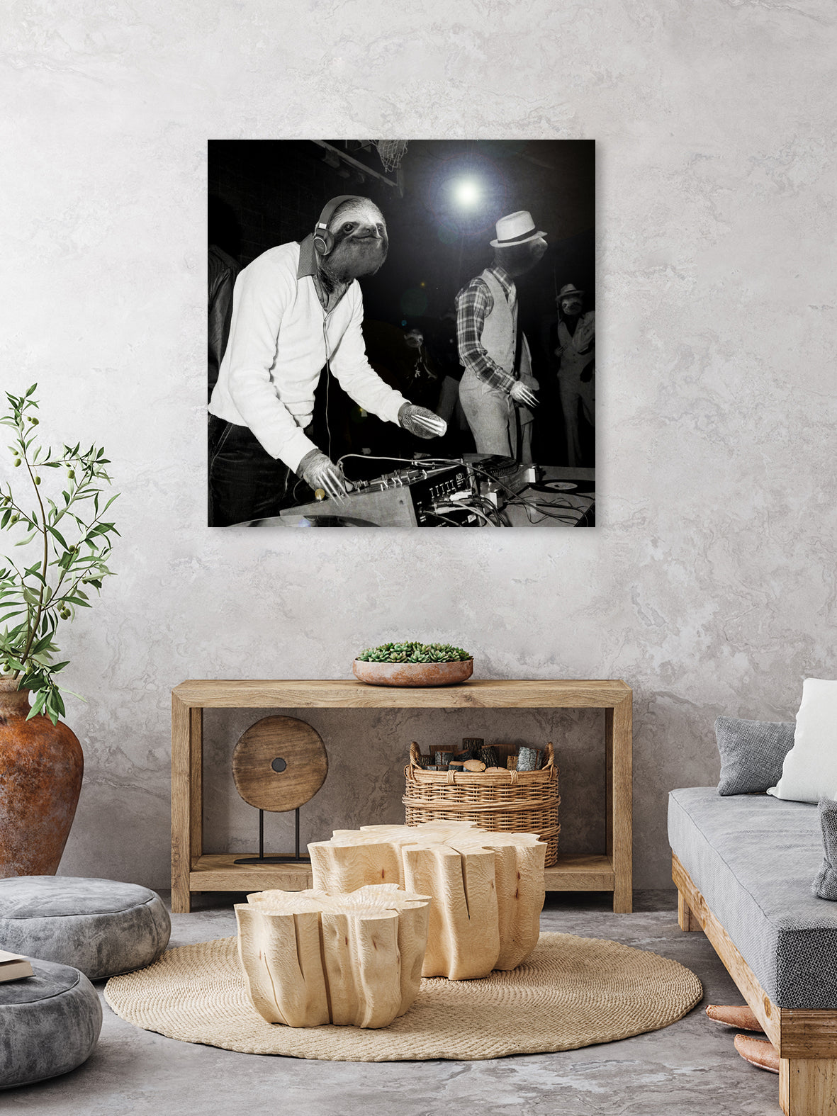 Last Night A Sloth Saved My Life by Luigi Tarini on GIANT ART - black photo manipulation