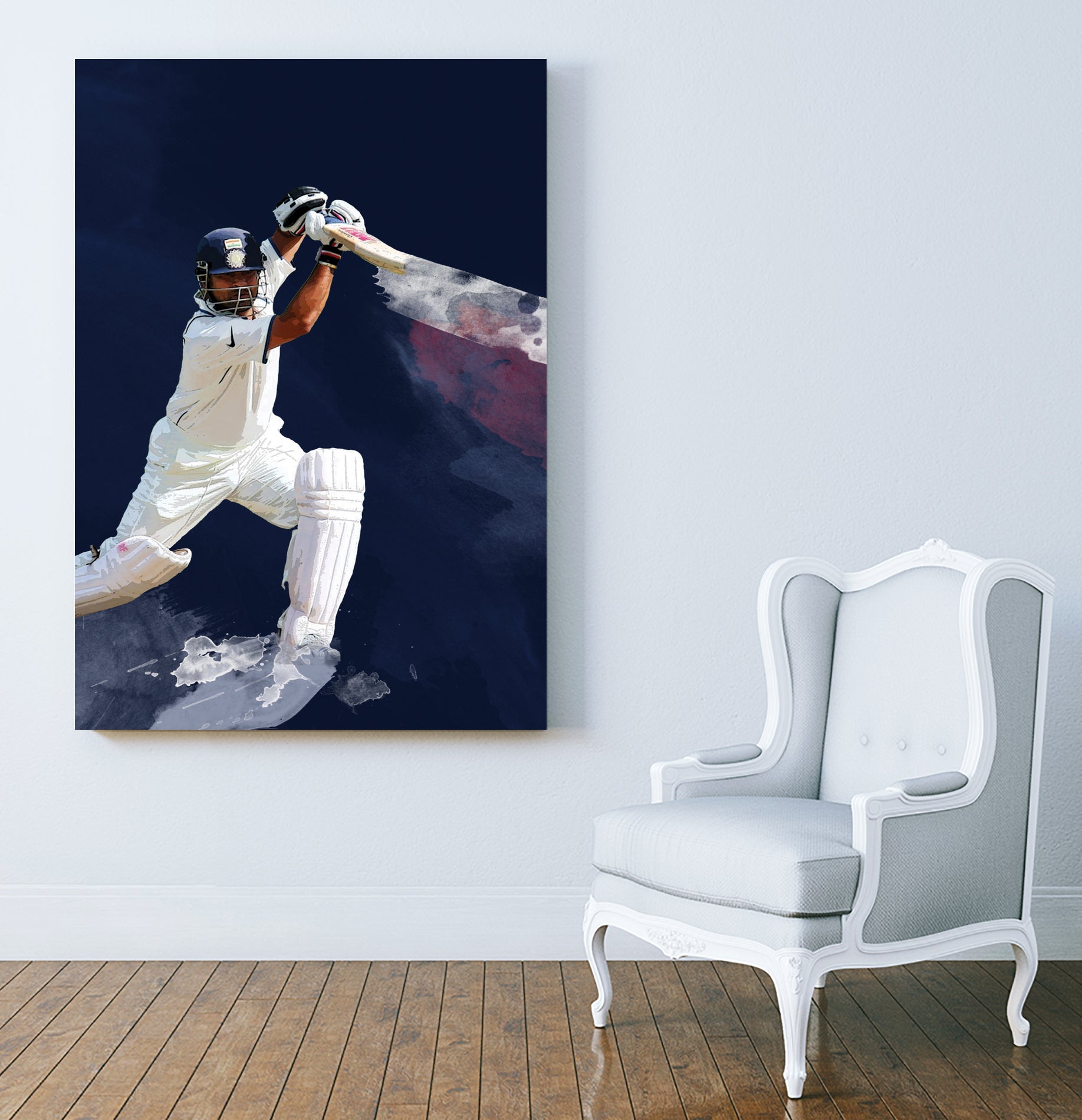 Sachin Tendulkar by Urvashi Suraiya on GIANT ART - blue digital painting